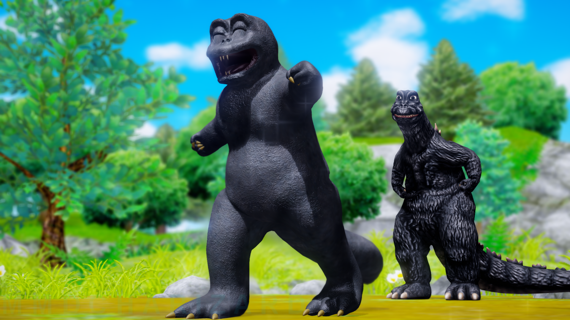 MMD Godzilla Minilla +DL+ +Blend FBX+