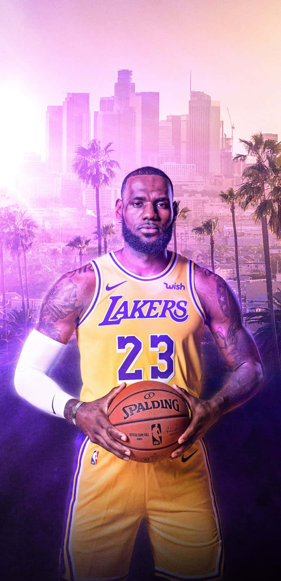 Download Lebron James proudly holds his new iPhone Wallpaper