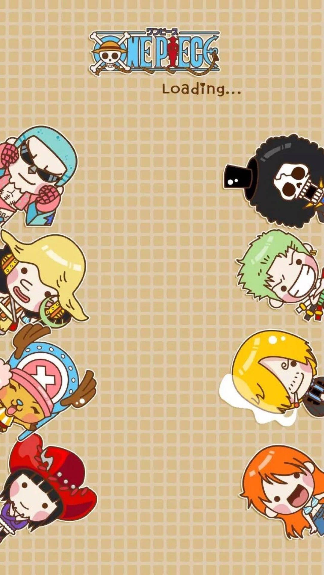 Download One Piece Phone Cute Straw Hat Pirates Peeking In Wallpaper