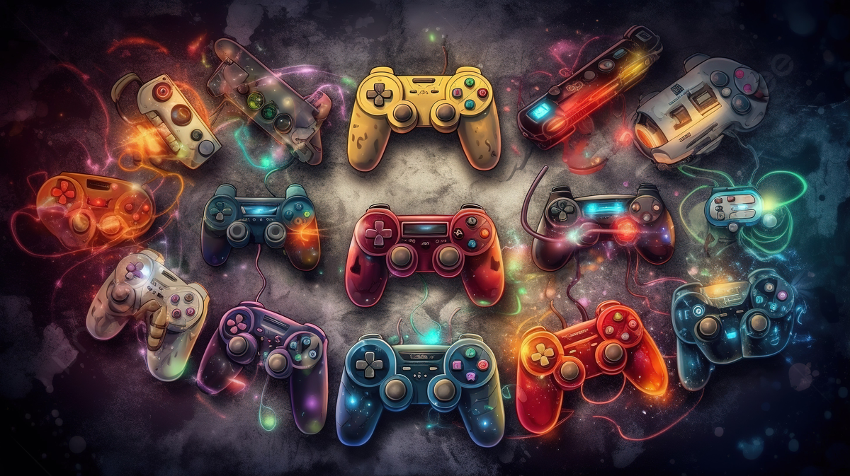 Collection Of Colorful Video Game Controllers Background, Cool Games Picture Background Image And Wallpaper for Free Download