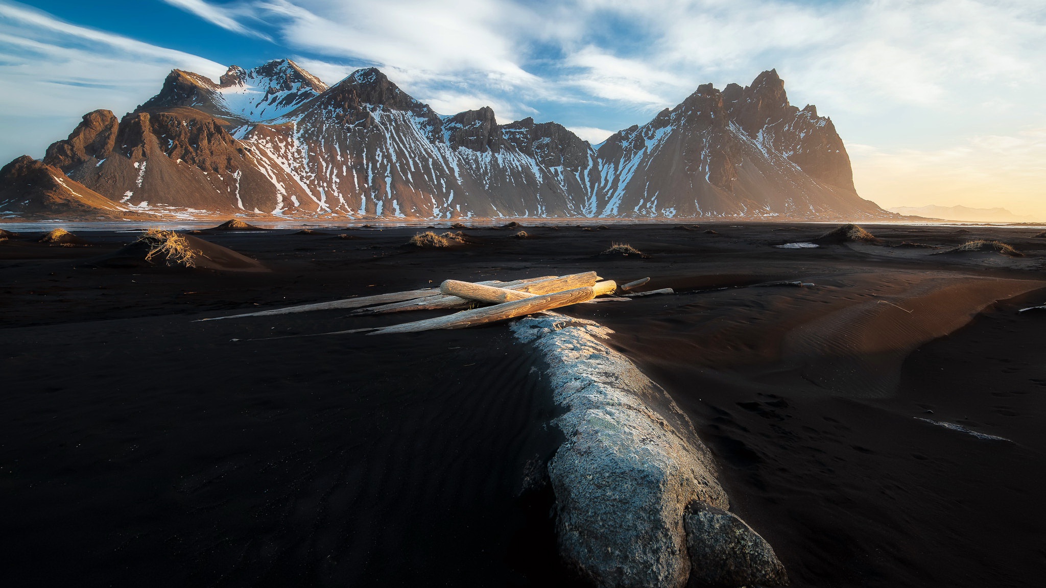 HD desktop wallpaper: Mountains, Beach, Earth, Iceland, Vestrahorn download free picture