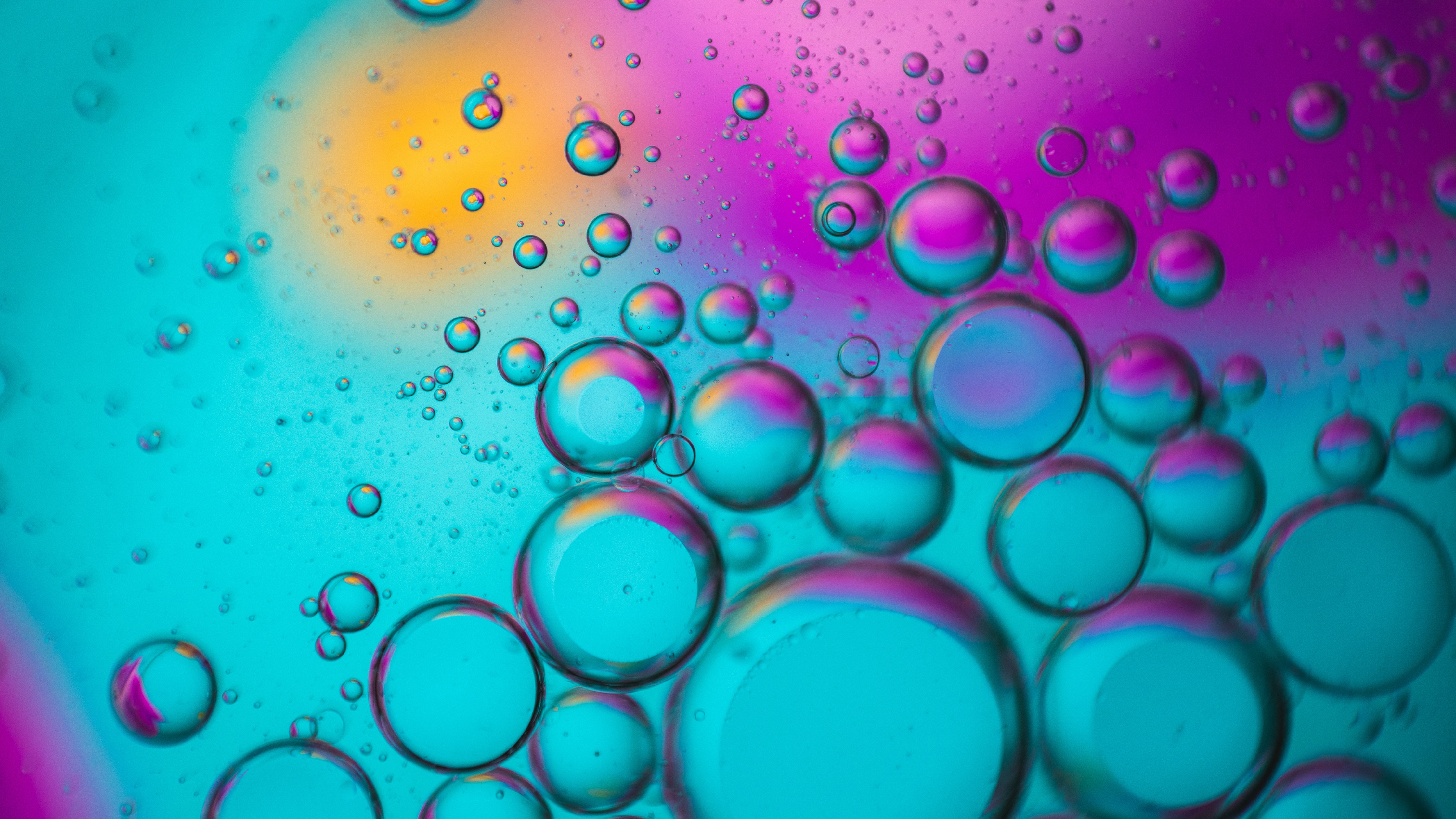 Bubbles Wallpaper 4K, Spectrum, Colorful, Teal