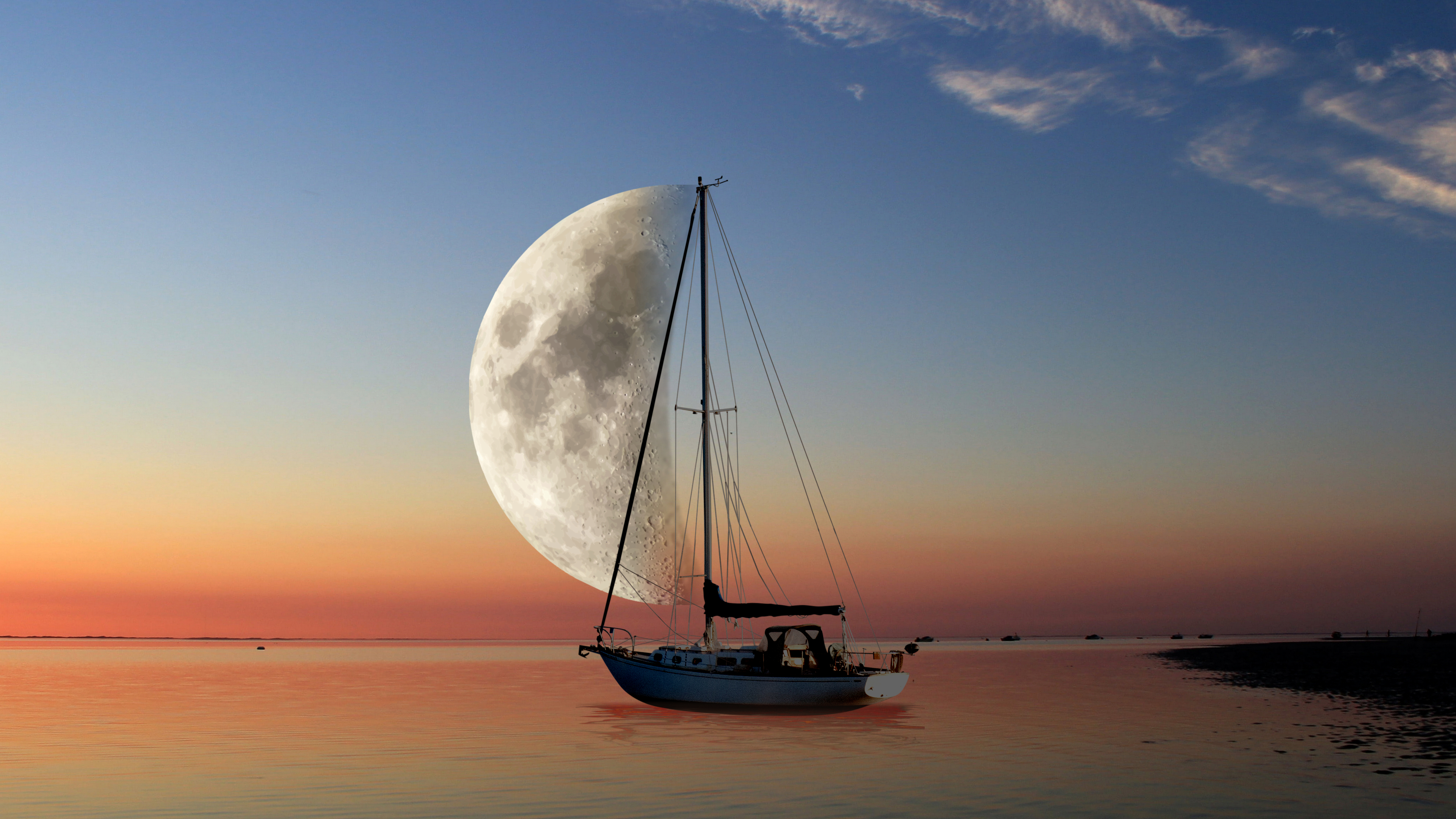 Moon Sailing 3 (4K Wallpaper)