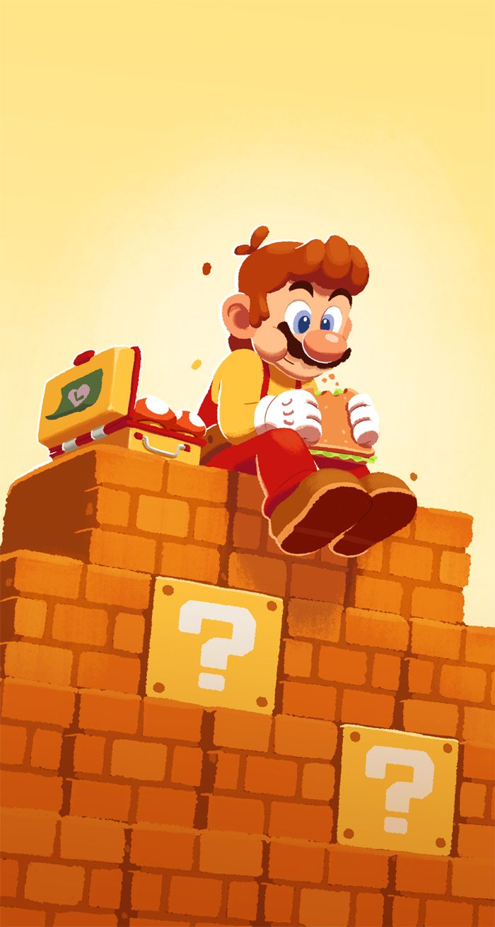 Maker Mario Making a Lunch Break. Super mario art, Super mario bros, Mario art