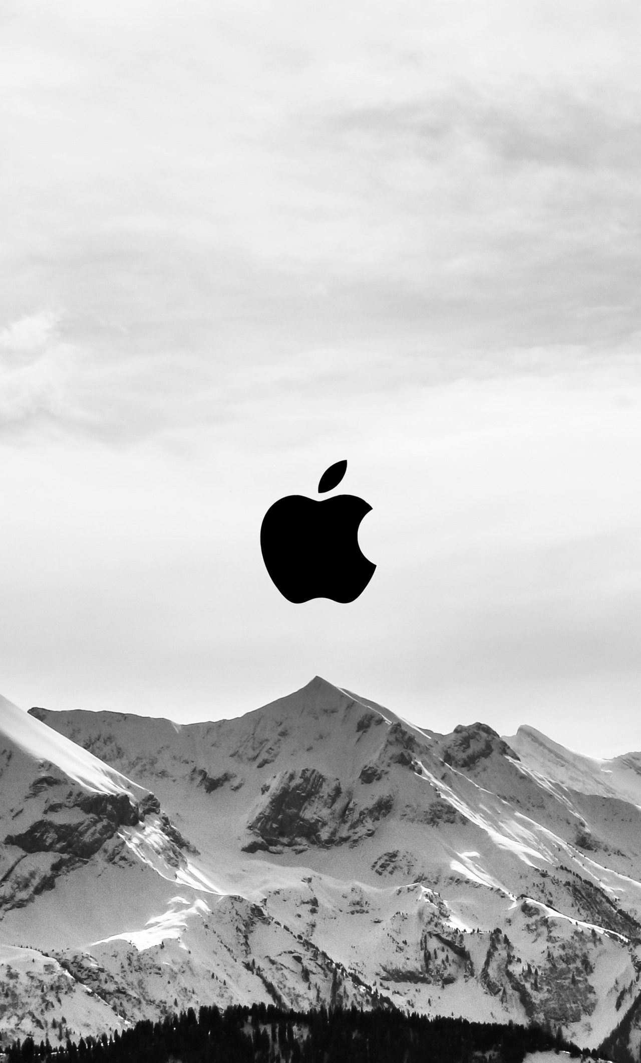 Snow Mountains Apple Logo 5k iPhone HD 4k Wallpaper, Image, Background, Photo and Picture