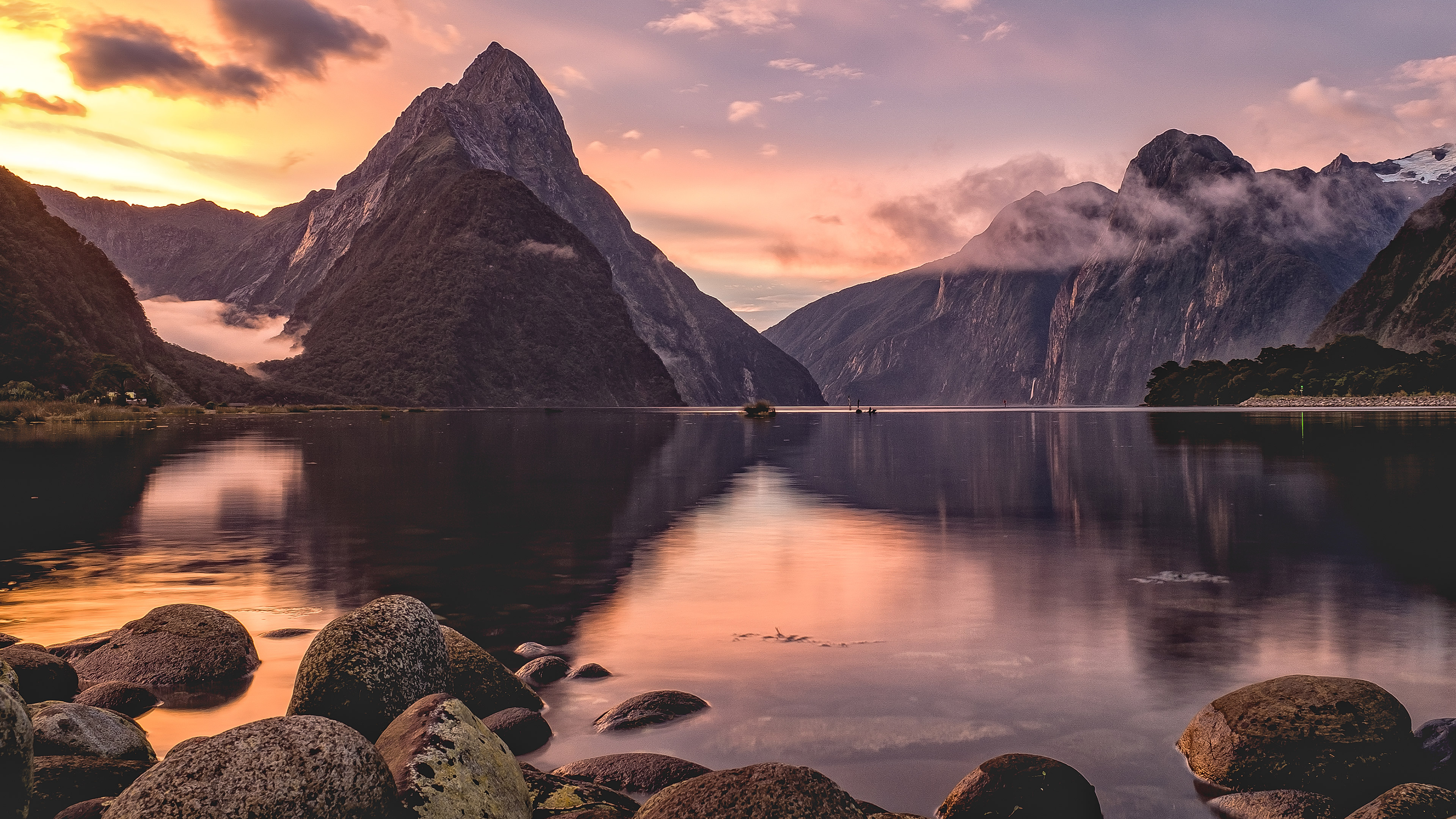 Milford Sound Sunset New Zealand, HD Nature, 4k Wallpaper, Image, Background, Photo and Picture