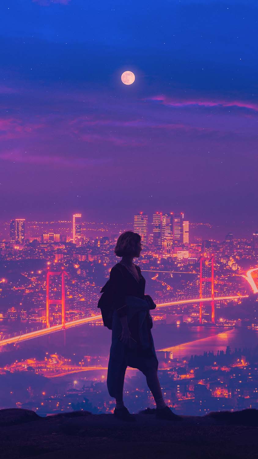 Night City Views iPhone Wallpaper 4K