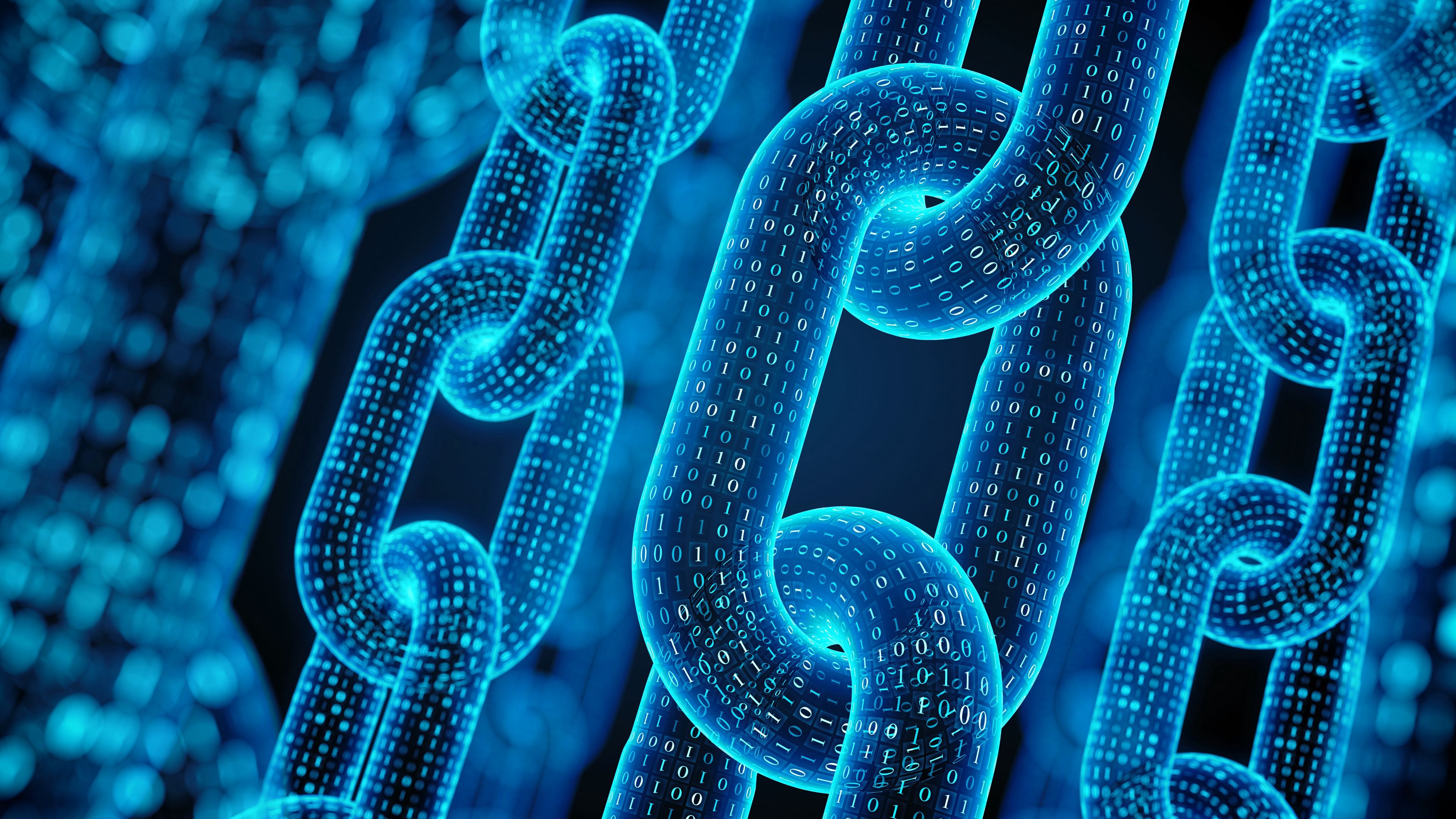 Download wallpaper 3840x2160 chain, matrix, numbers, neon 4k uhd 16:9 HD background