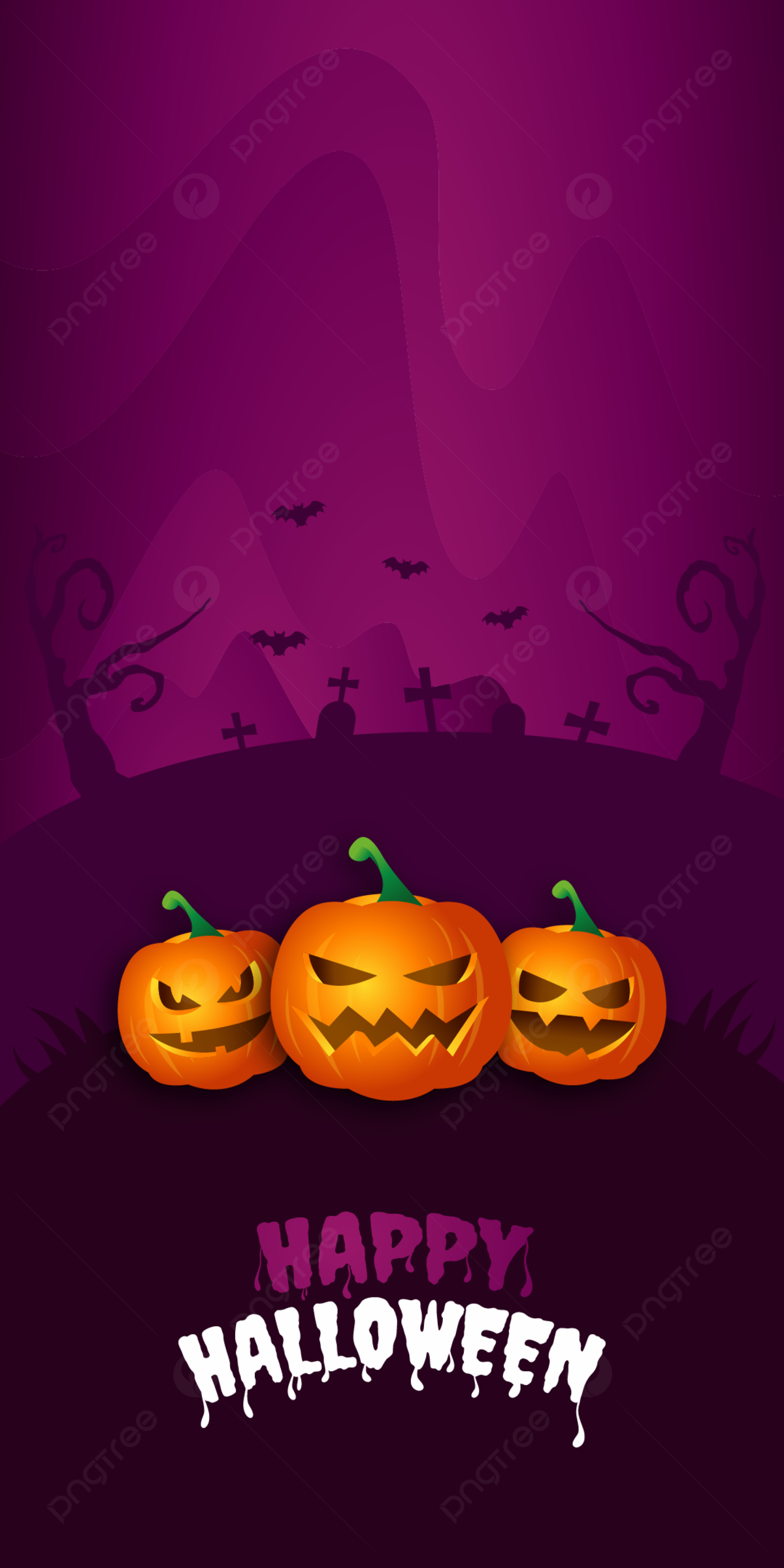Scary Halloween Phone Wallpaper In Flat Design Free Background Wallpaper Image For Free Download