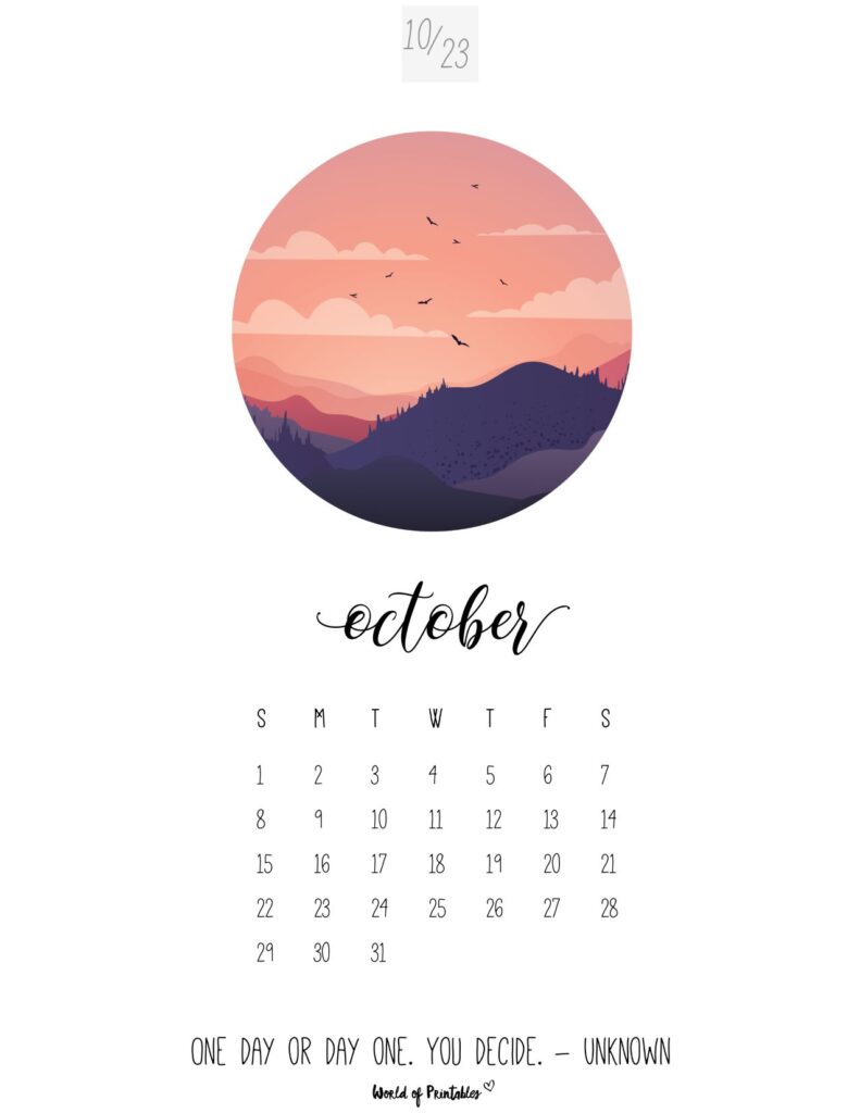 October 2023 Calendars