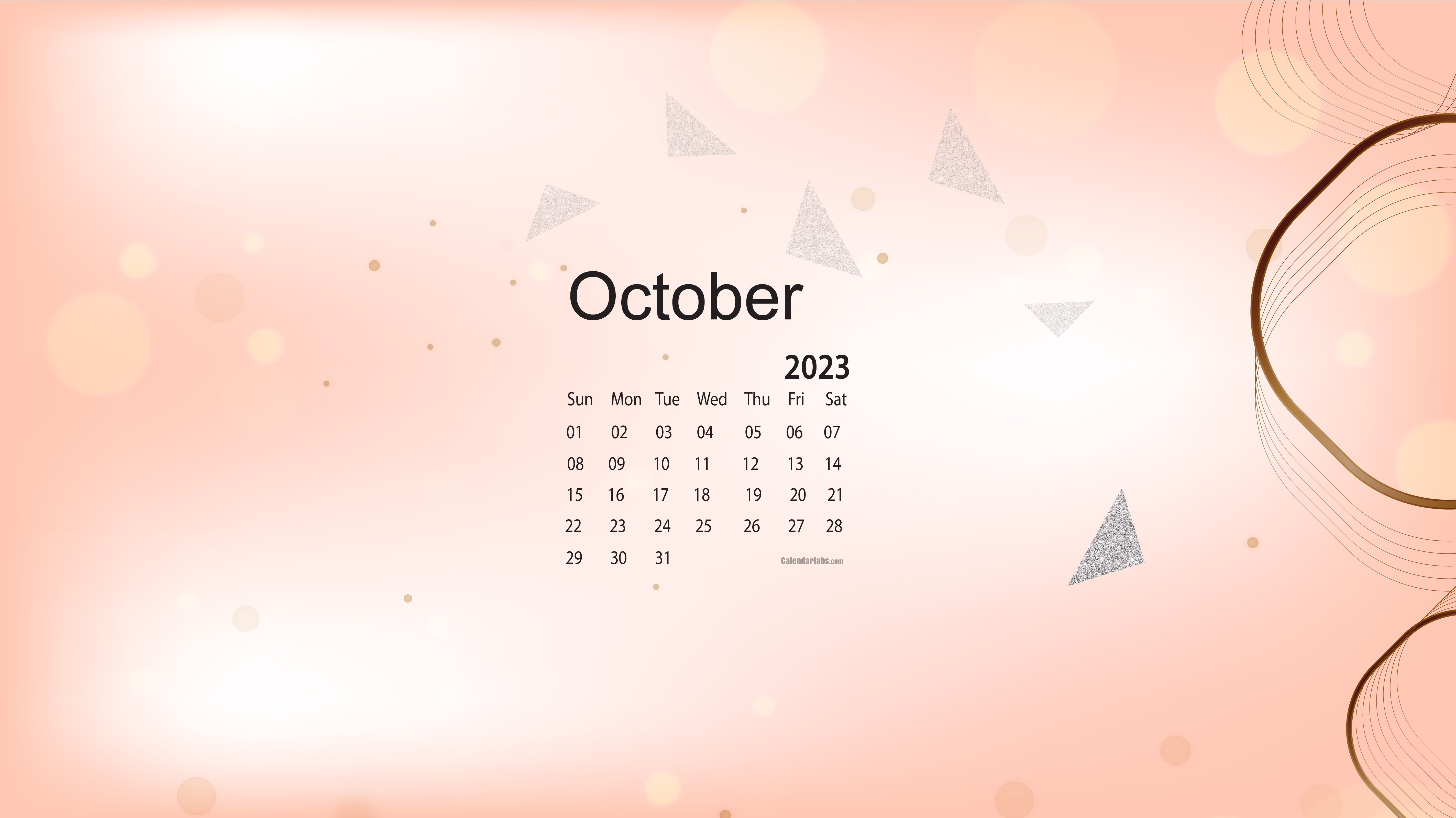 October 2023 Desktop Wallpaper Calendar