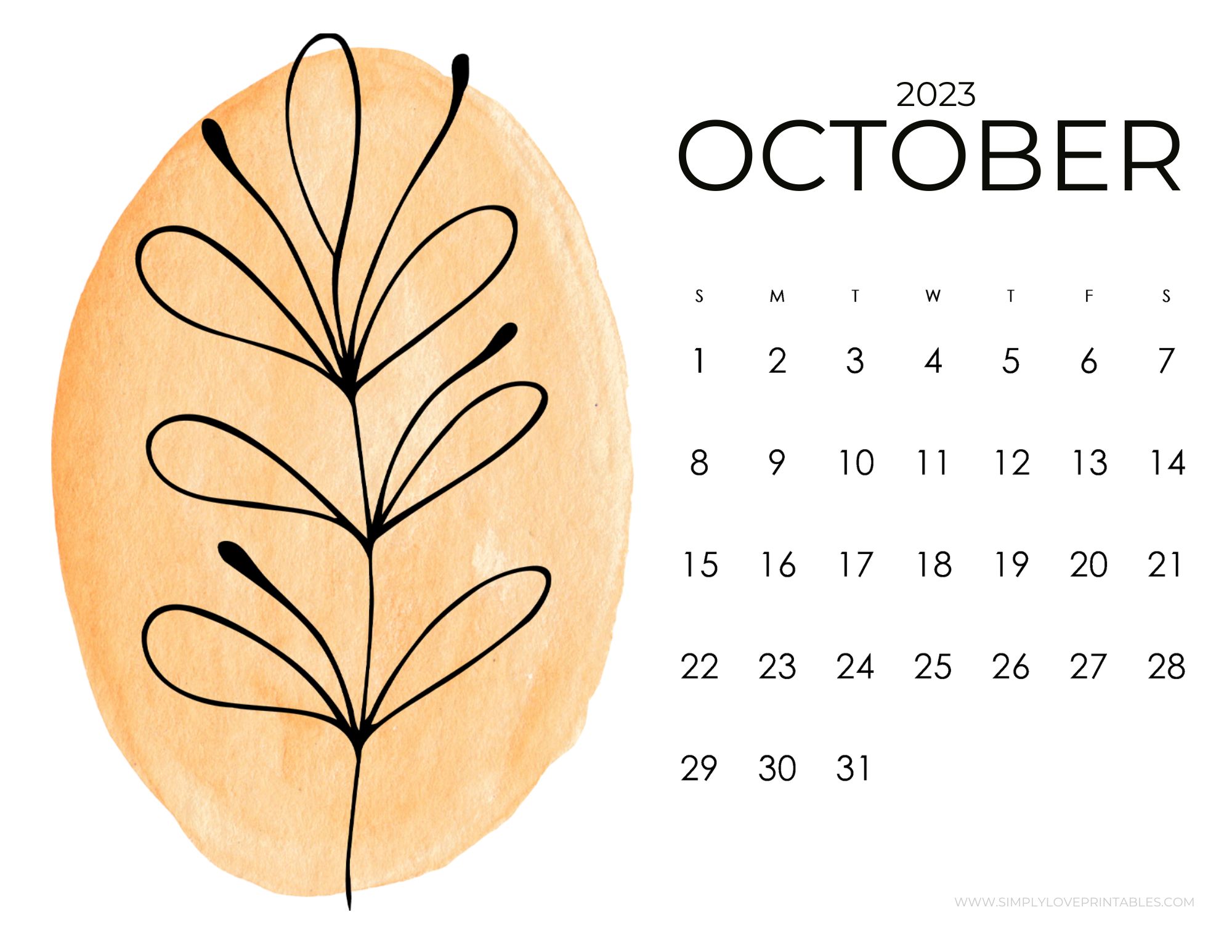 October 2023 Calendars. Simply Love Printables