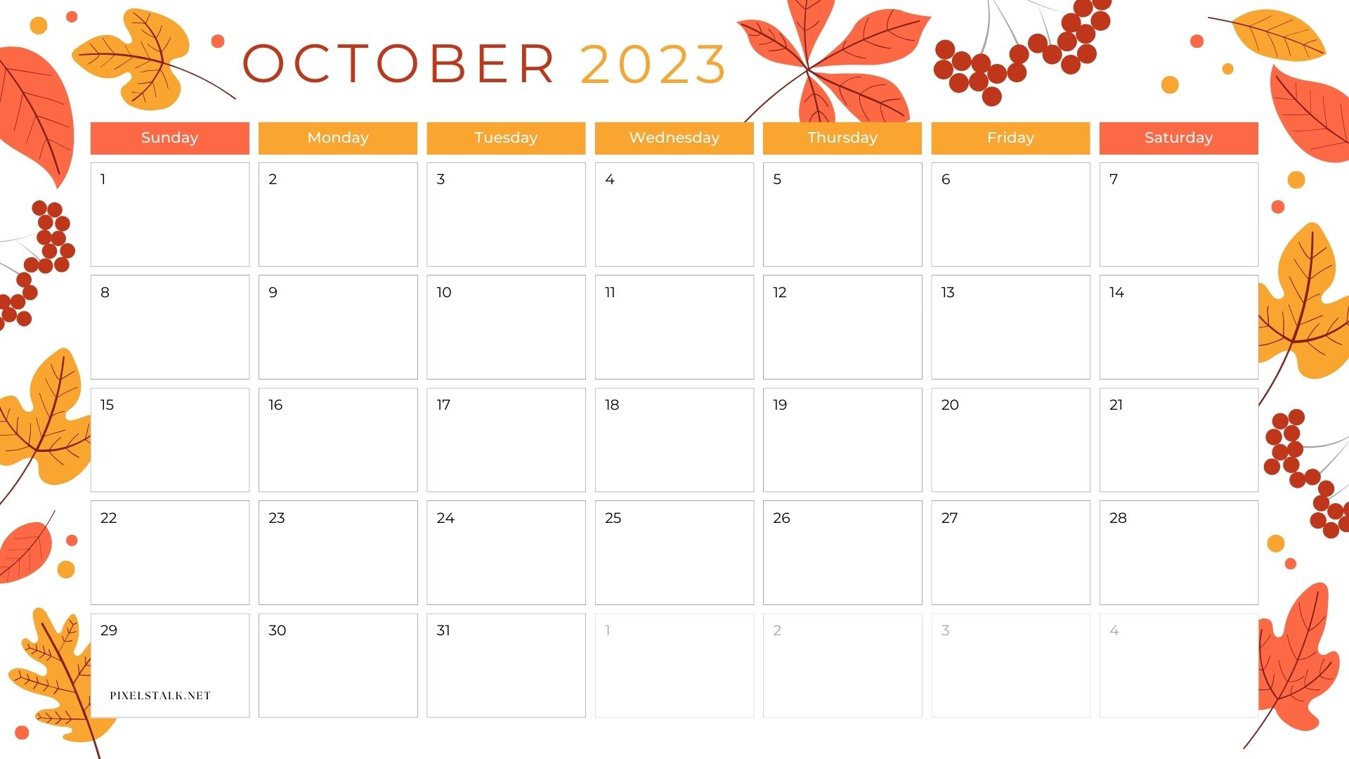 October 2023 Calendar Wallpapers - Wallpaper Cave