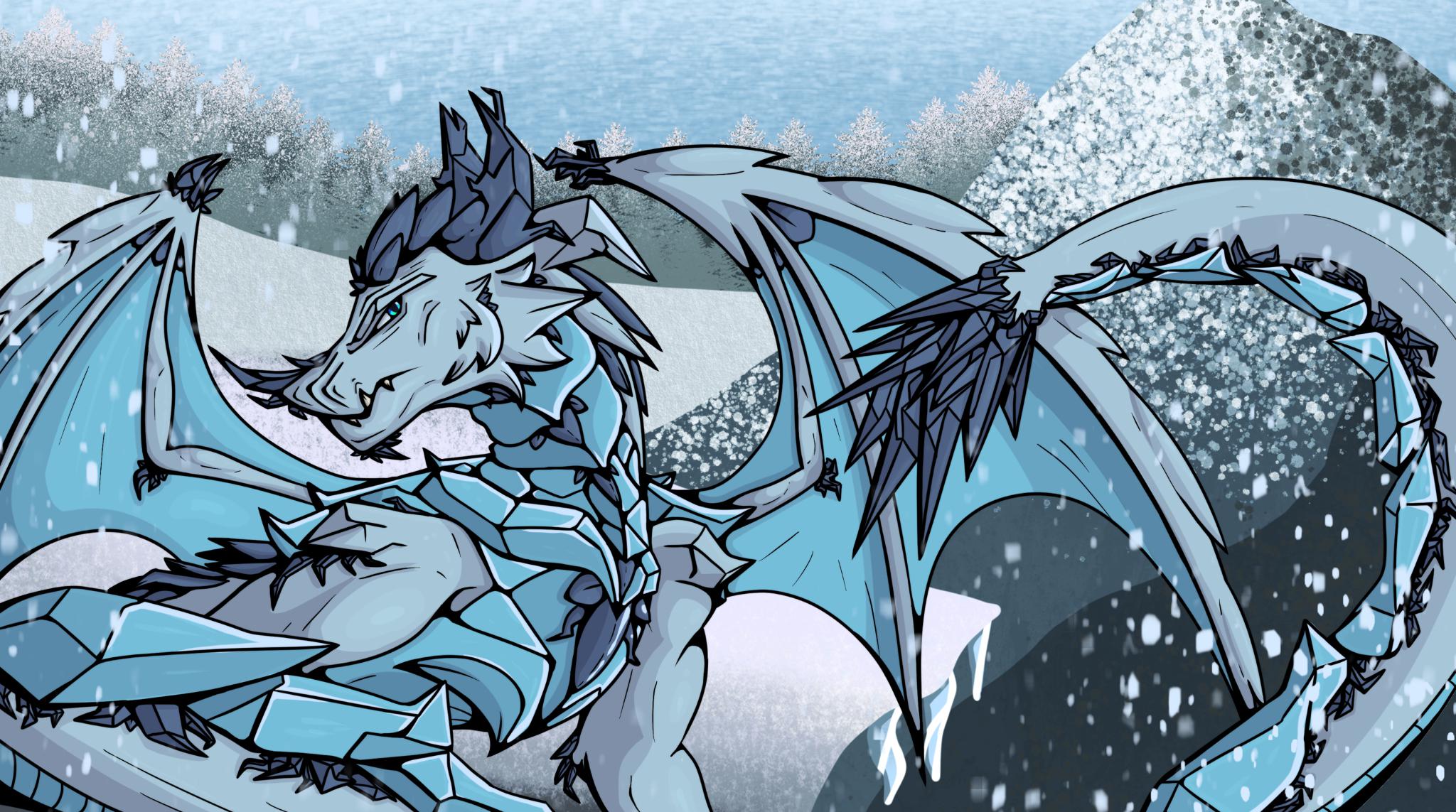 Ice dragon wallpaper- art