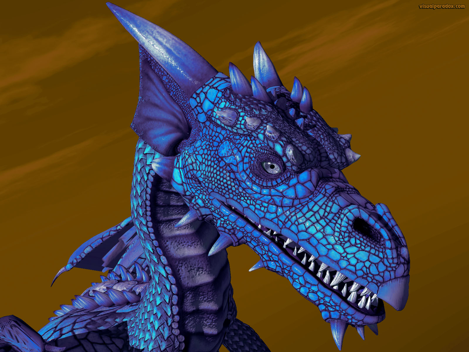 Free 3D Wallpaper 'Ice Dragon' 1600x1200