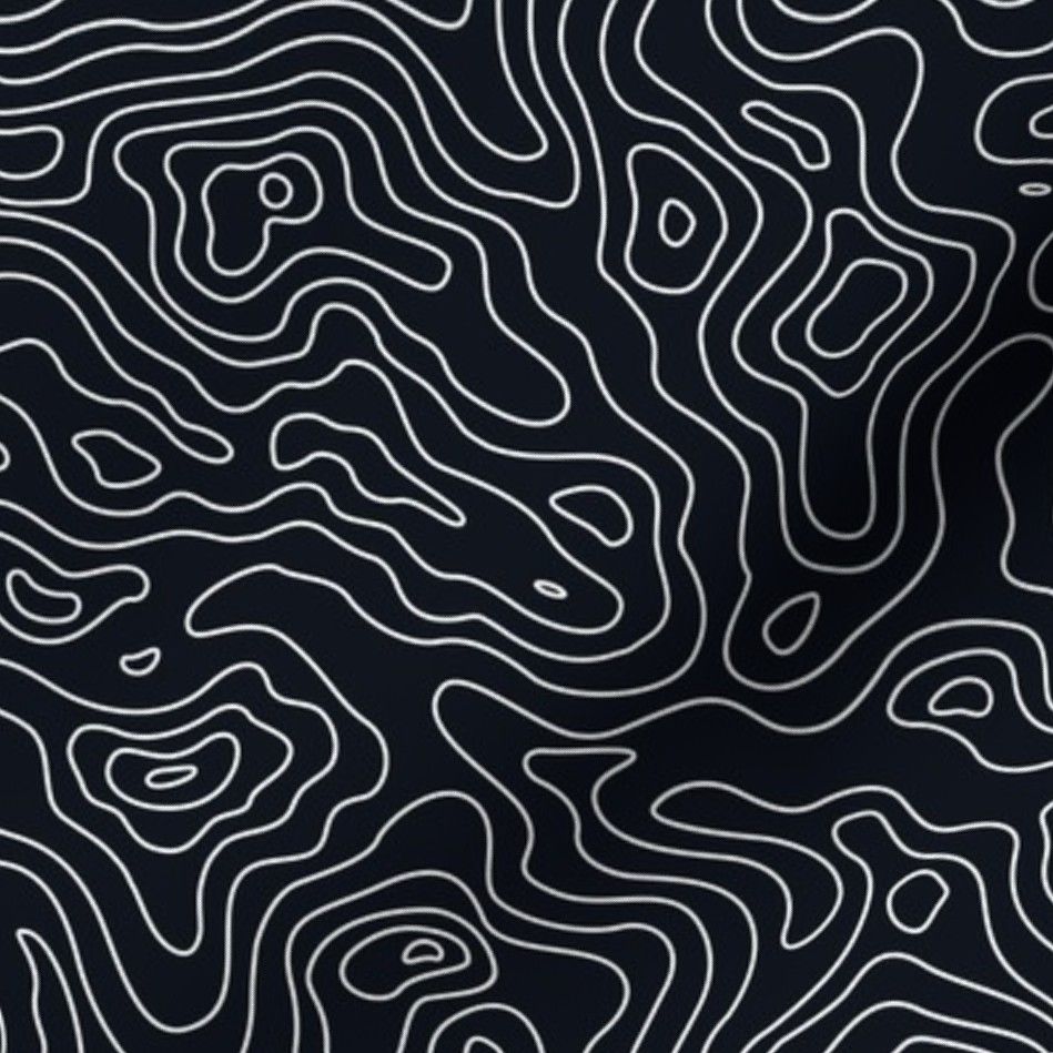 Black and White Stripes Wave Elevation Fabric. Map pattern, Black and white, Pattern