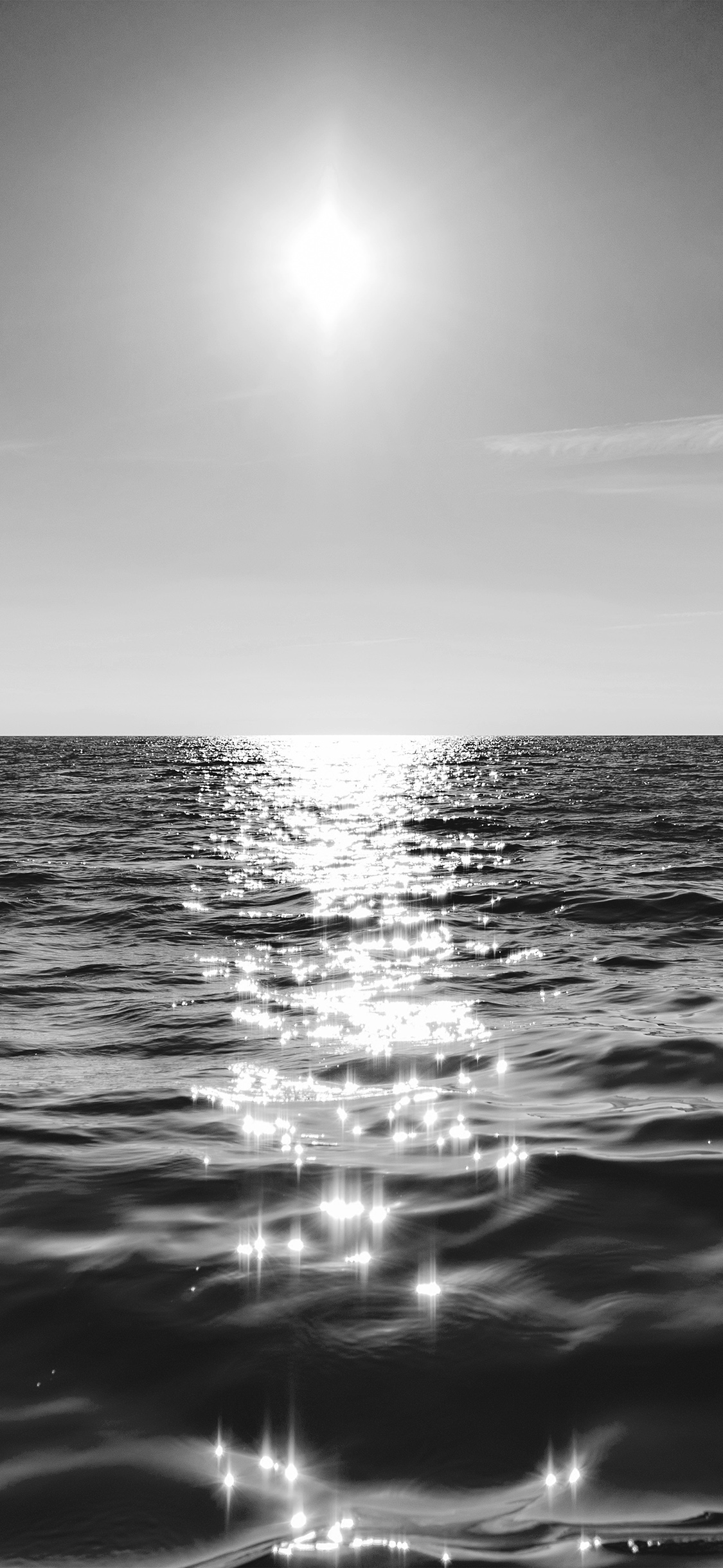 Sea Wave Sunshine Ocean Bw Dark