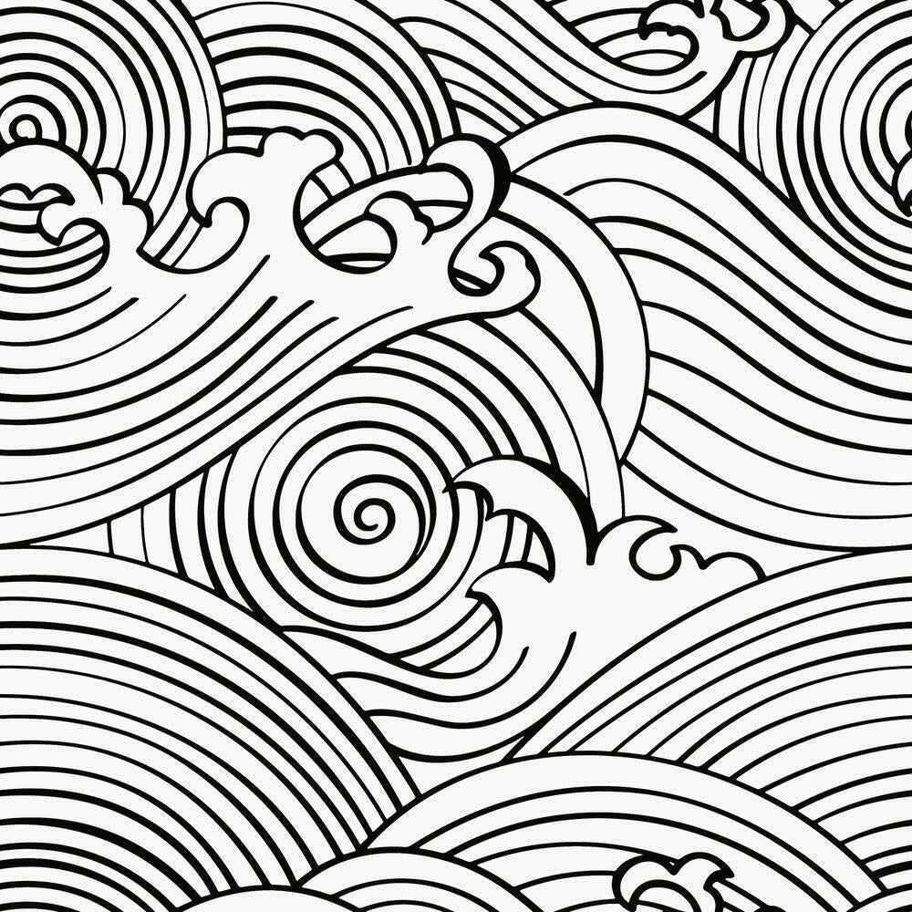 Asian Waves Peel & Stick Wallpaper