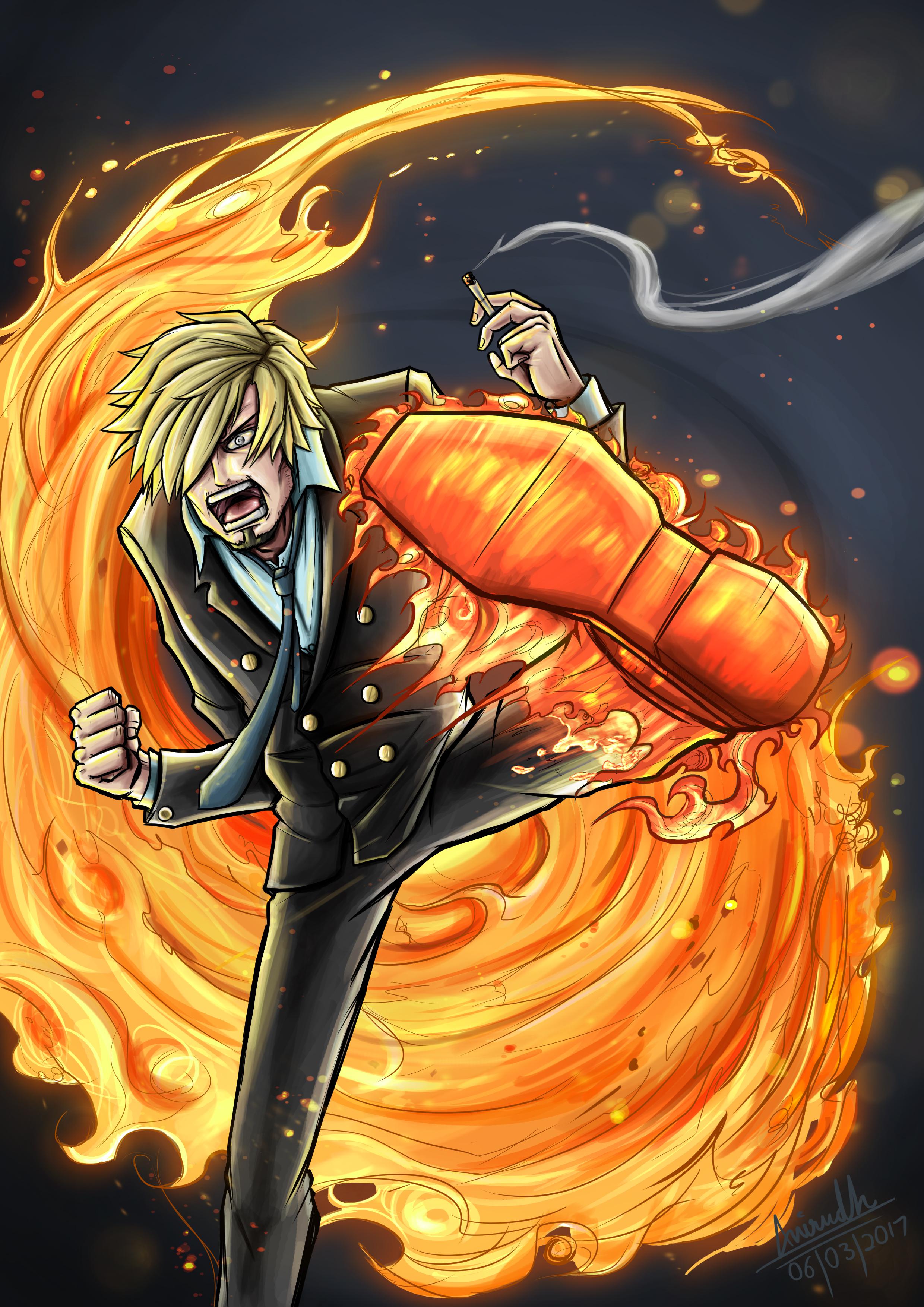 Sanji Diable Jambe.. Did this artwork back in 2017