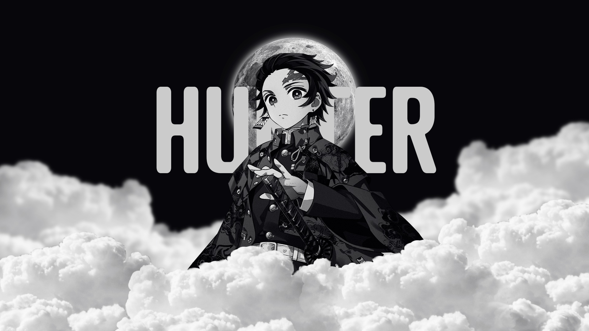 Download wallpaper clouds, the moon