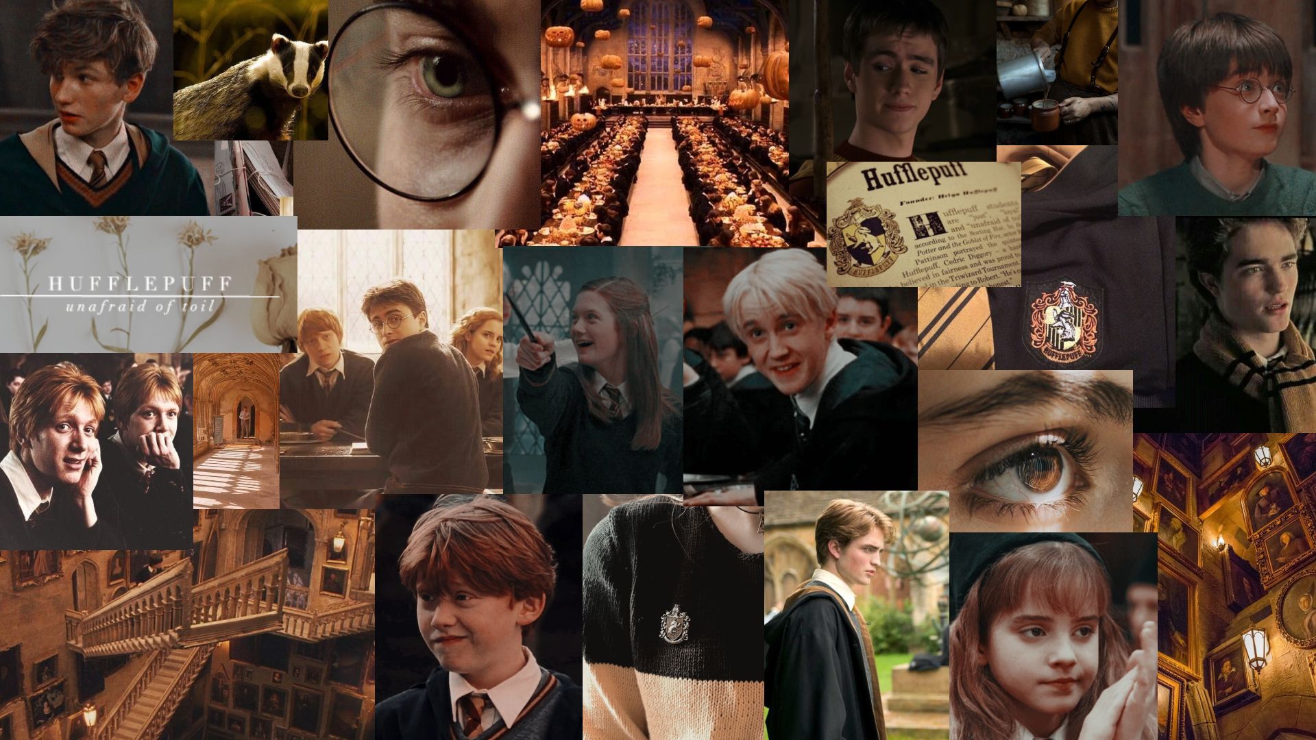 Harry Potter Hufflepuff Collage Wallpaper