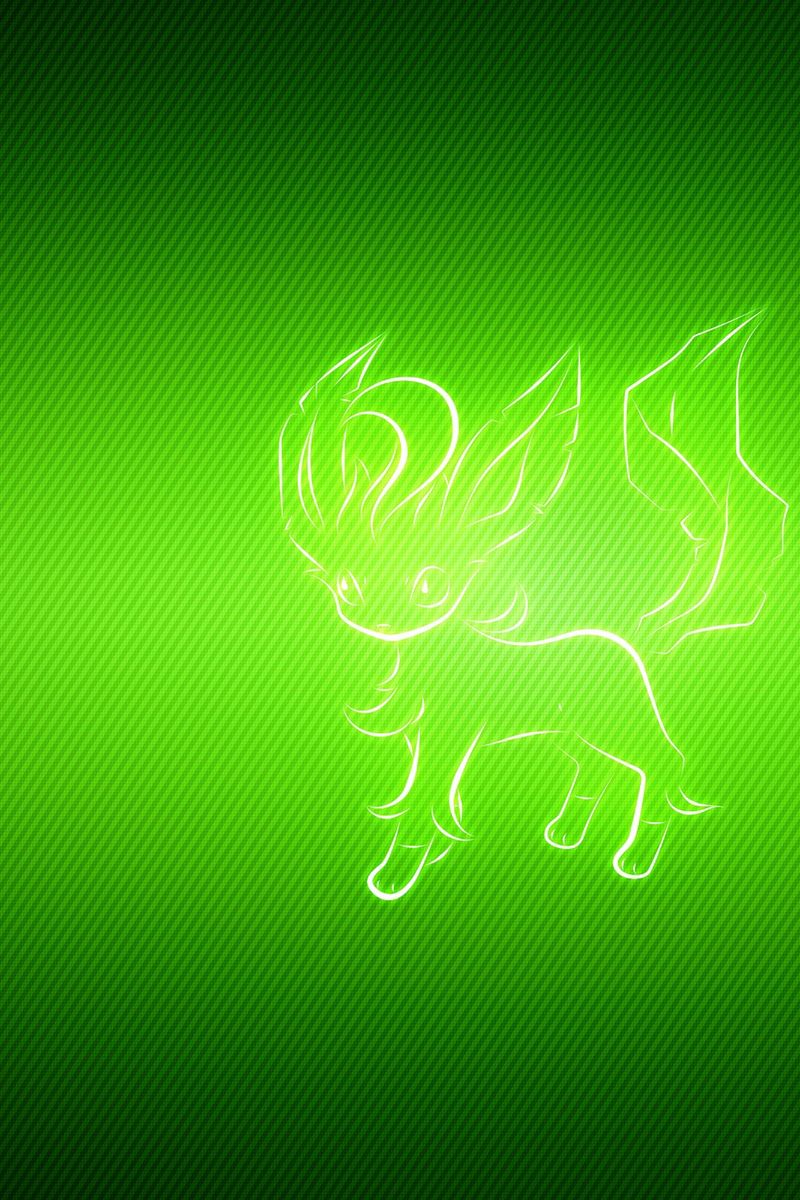 Download Wallpaper 800x1200 Animal, Pokemon, Green, Leafeon Iphone 4s 4 For Parallax HD Background