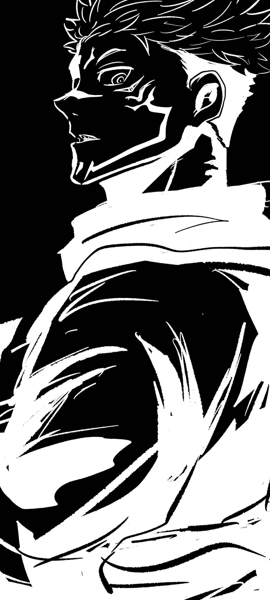 Download Ryomen Sukuna Stencil Art Jujutsu Kaisen Phone Wallpaper