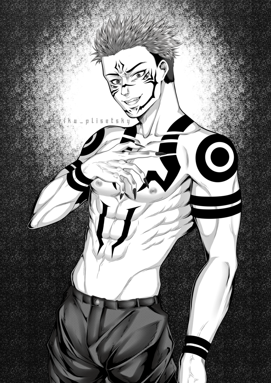 SUKUNA (black and white version) eurika_plisetsky ART street