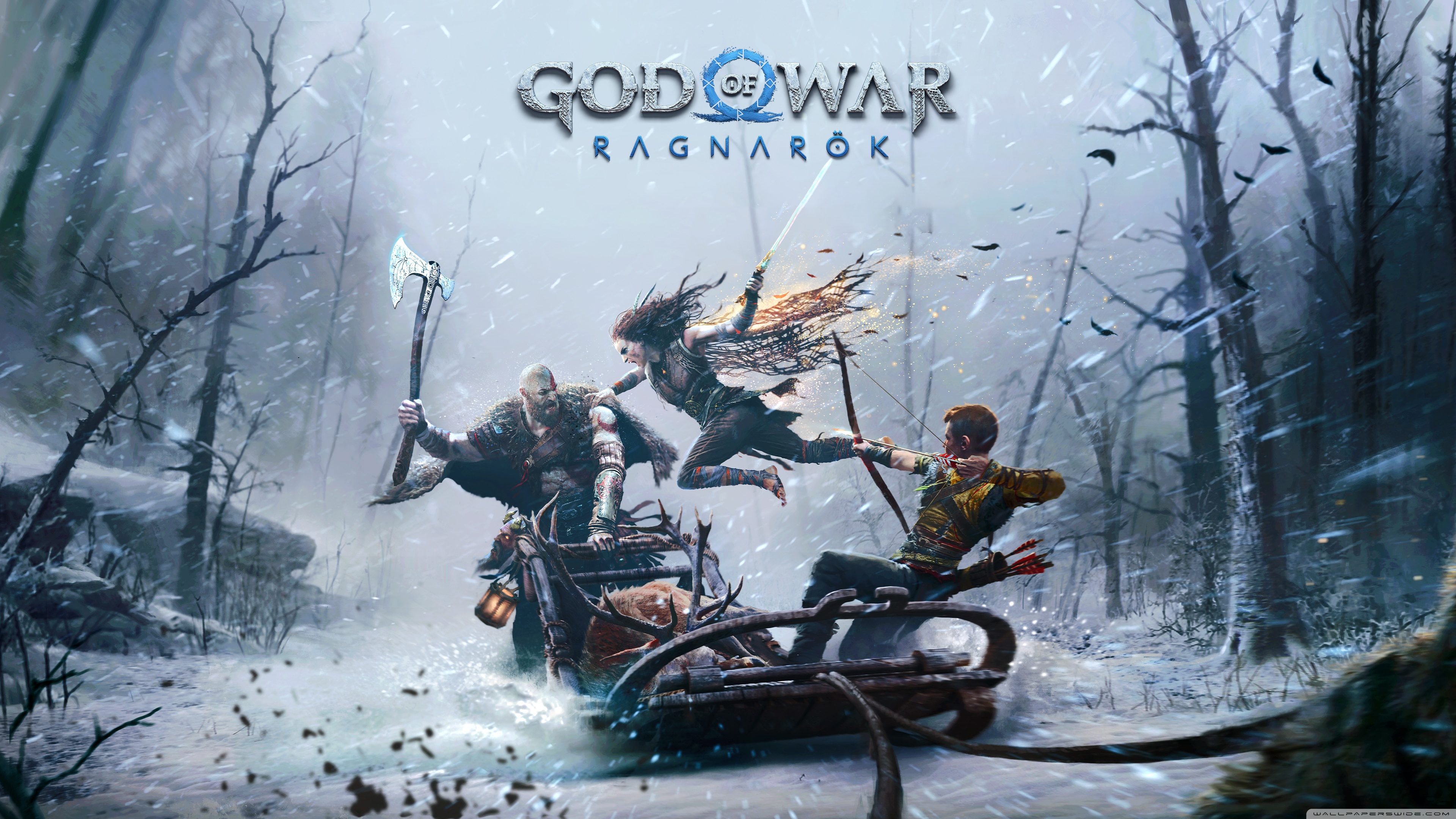 God of War Ragnarok Kratos, Freya, Atreus Ultra HD Desktop Background Wallpaper for 4K UHD TV, Widescreen & UltraWide Desktop & Laptop, Tablet