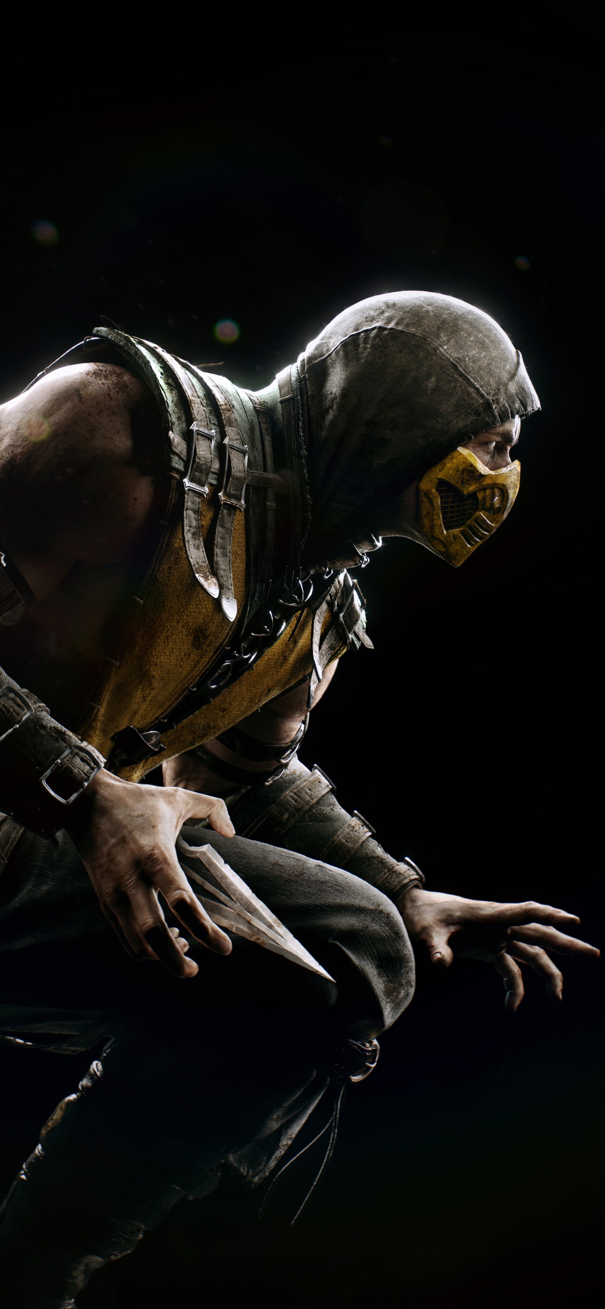 Scorpion Wallpaper 4K, Mortal Kombat X, Black background