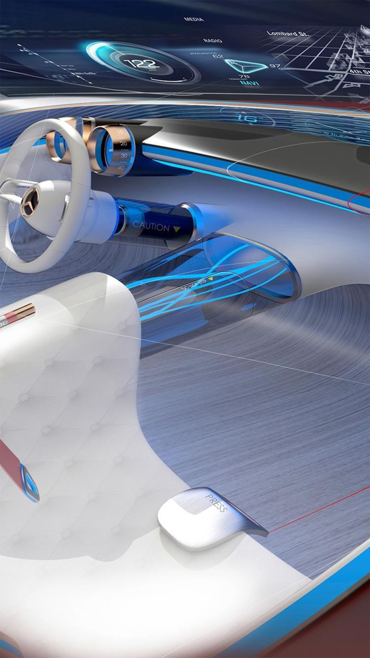 Mercedes Maybach Vision 6 Interior Wallpaper for iPhone 11, Pro Max, X, 8, 7, 6