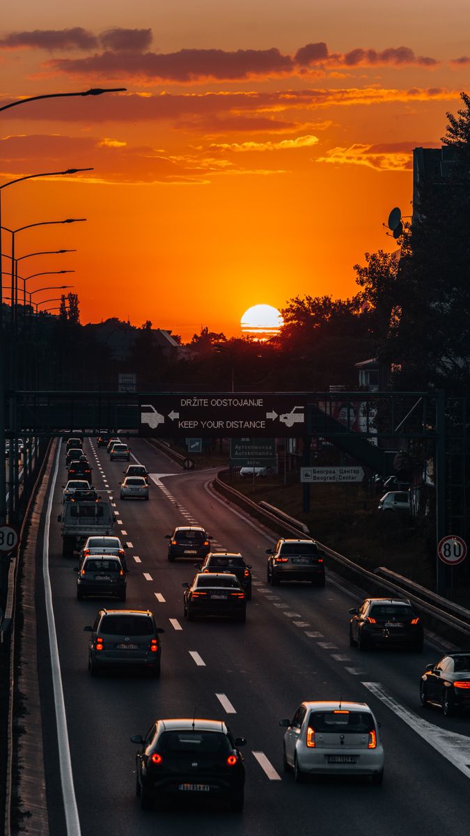 Sunset Wallpaper, City, Traffic, Cars. Sunset picture, Sky picture, Sky aesthetic