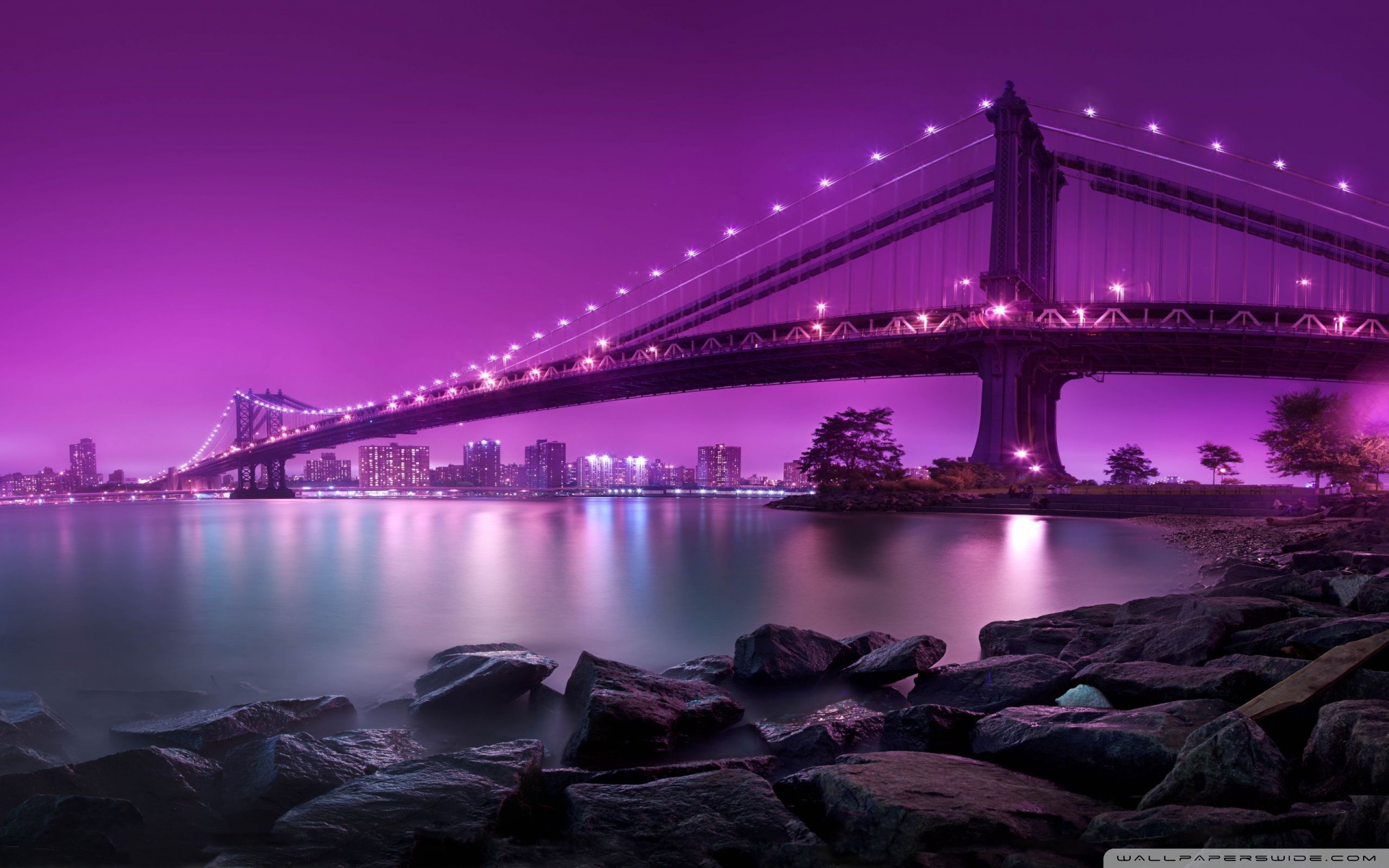 Bridge, Purple Light Ultra HD Desktop Background Wallpaper for 4K UHD TV, Tablet