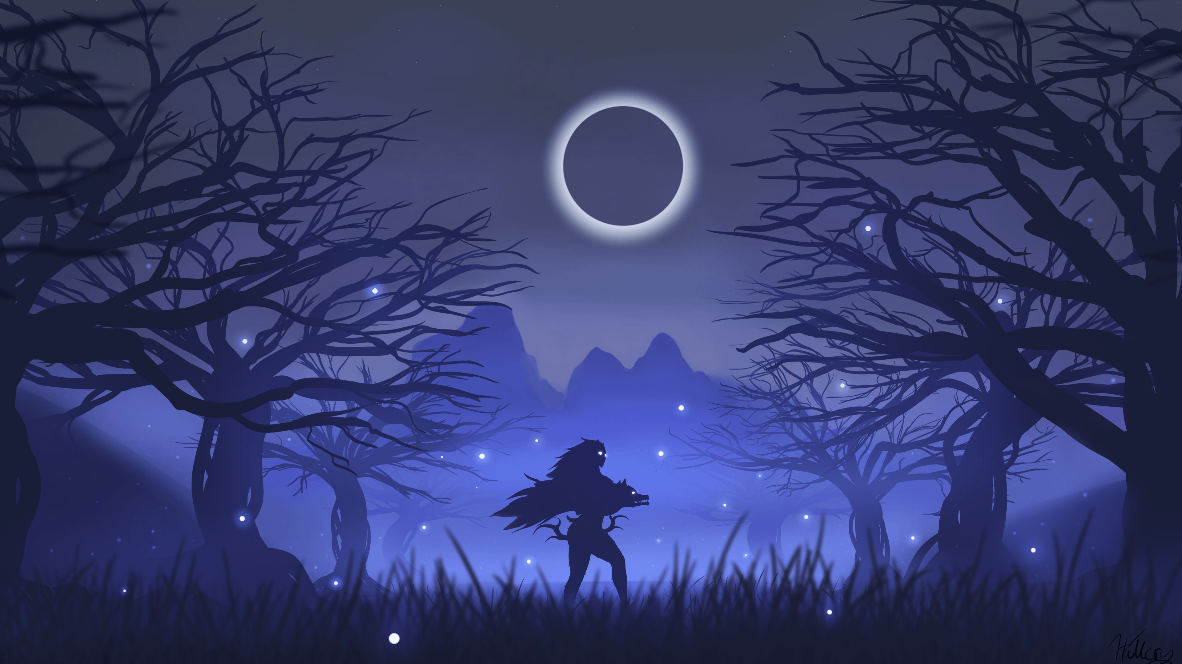 My Kindred Eclipse Wallpaper Painting
