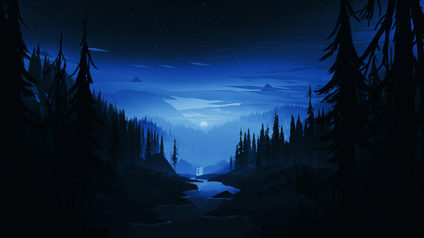Download wallpaper 1366x768 dark night