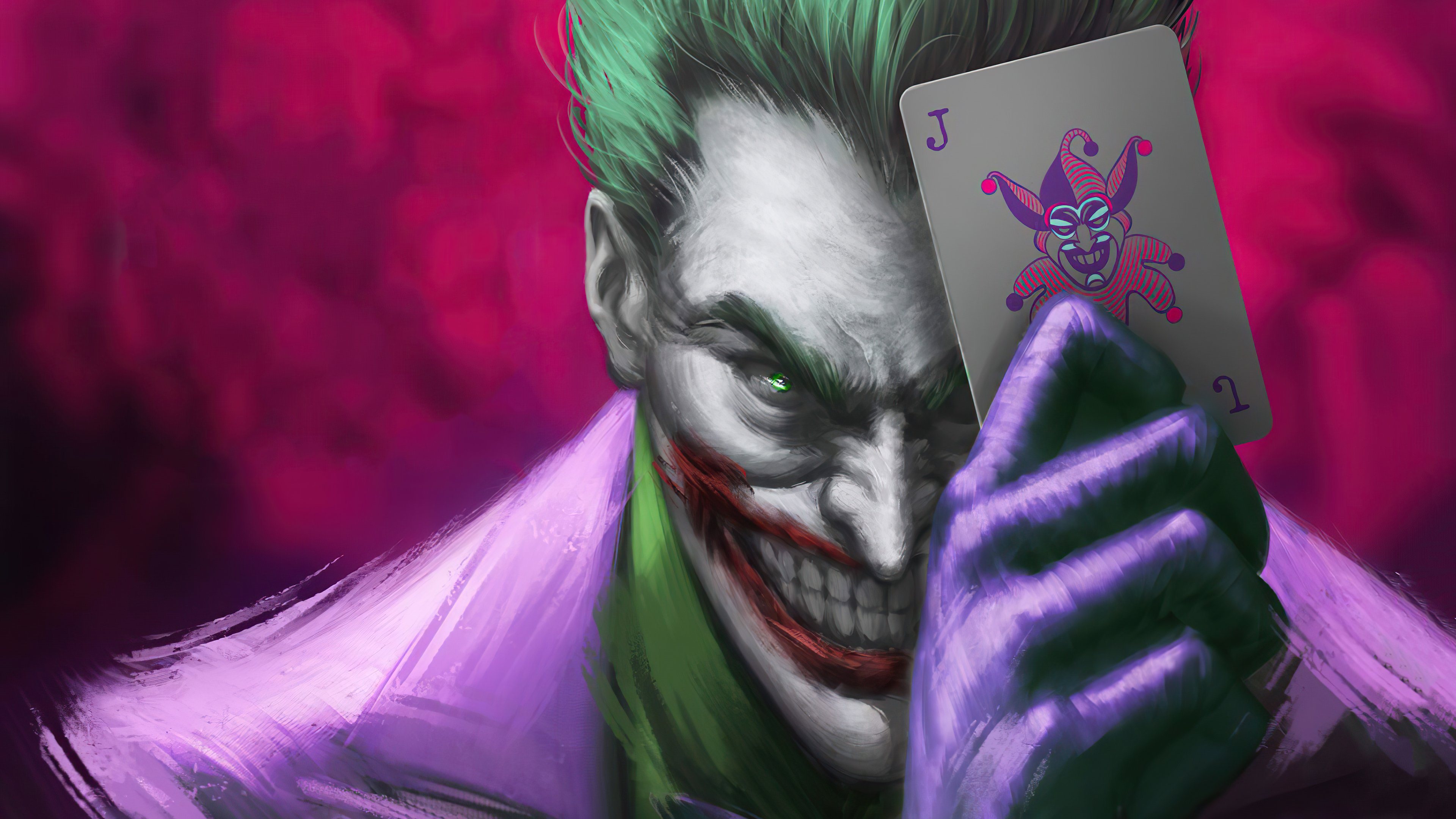 Joker with play card Wallpaper 4k Ultra HD
