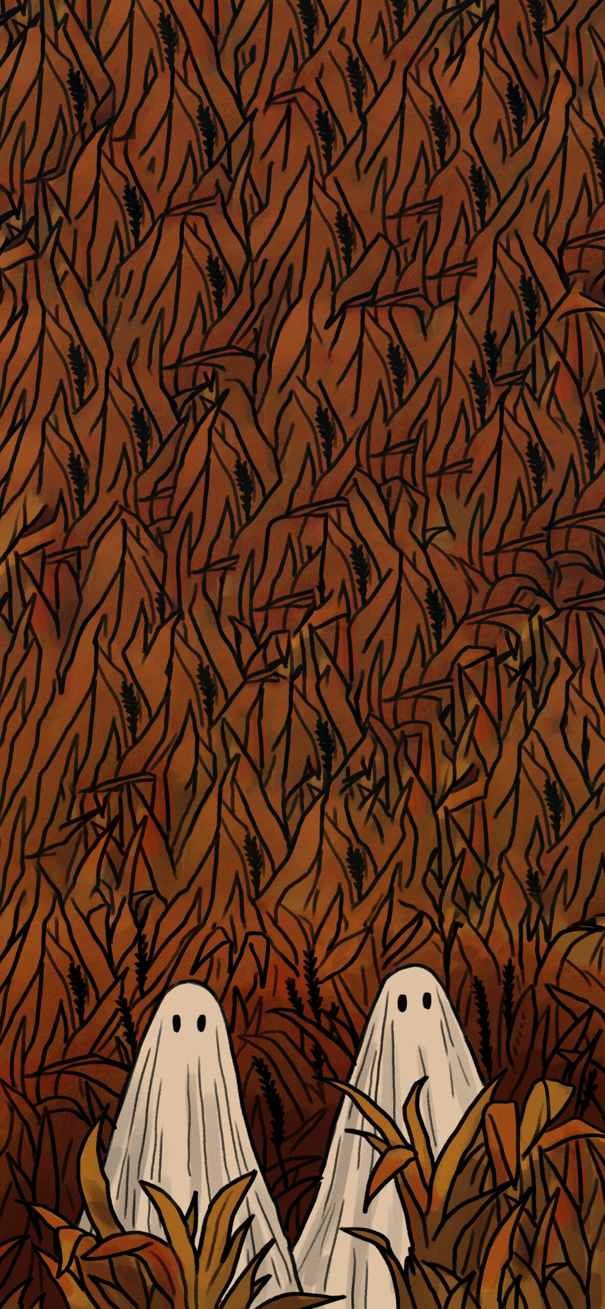 Fall Ghost Wallpaper Halloween Wallpaper for iPhone