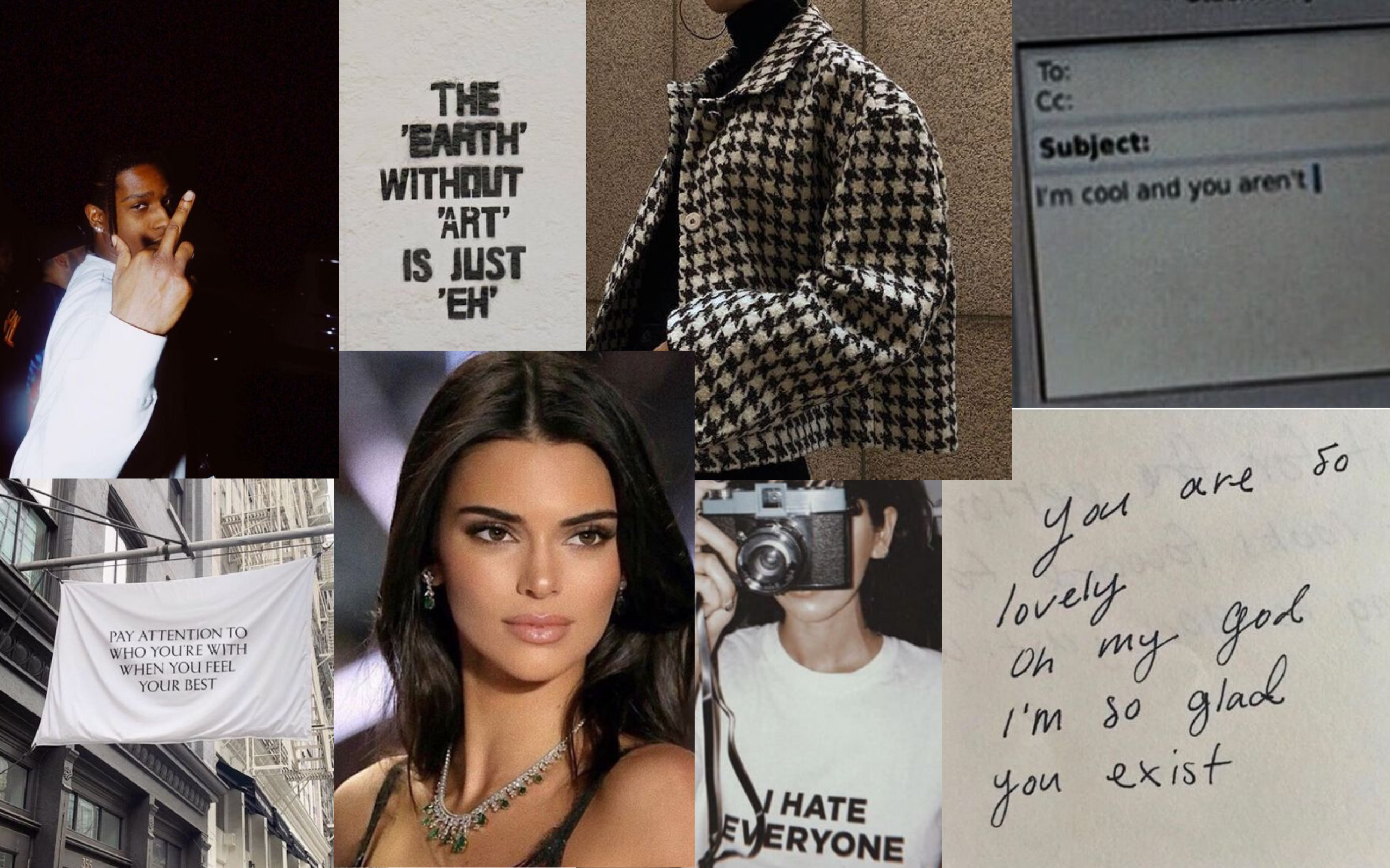 black and white vintage MacBook wallpaper. Kendall jenner, Fondo para laptop, Anime ropa