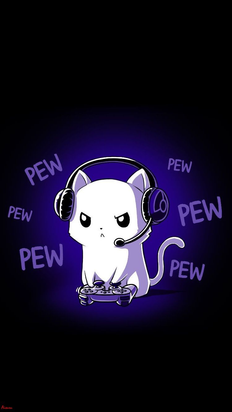 Cat game pew Wallpaper IPhone my edition A.Aisuru. Cute animal drawings, Cute drawings, Anime animals