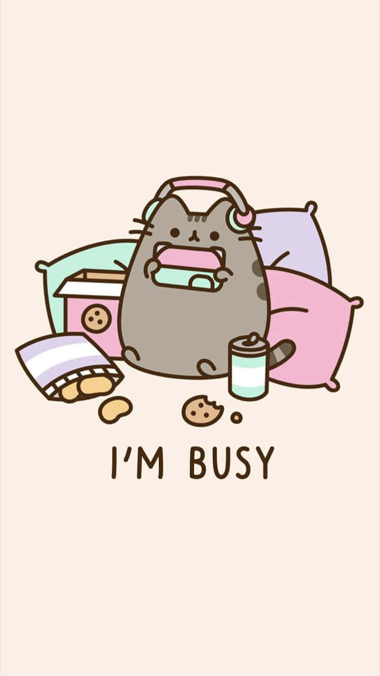 Download A cute and endearing anime cat with a bright blue bowtie Wallpaper