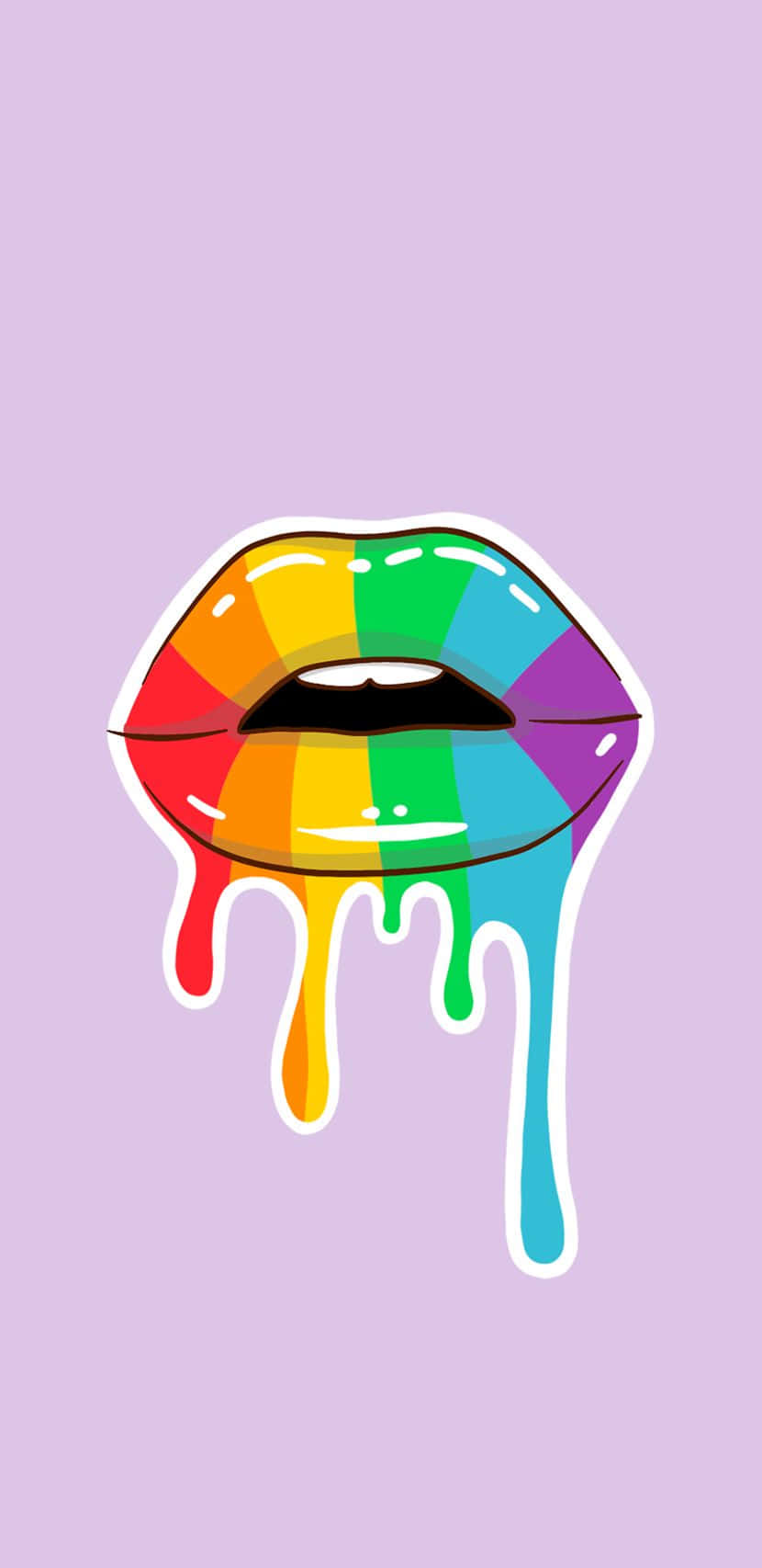 Download Lips With Melting Cute LGBT Rainbow Color Digital Art Wallpaper