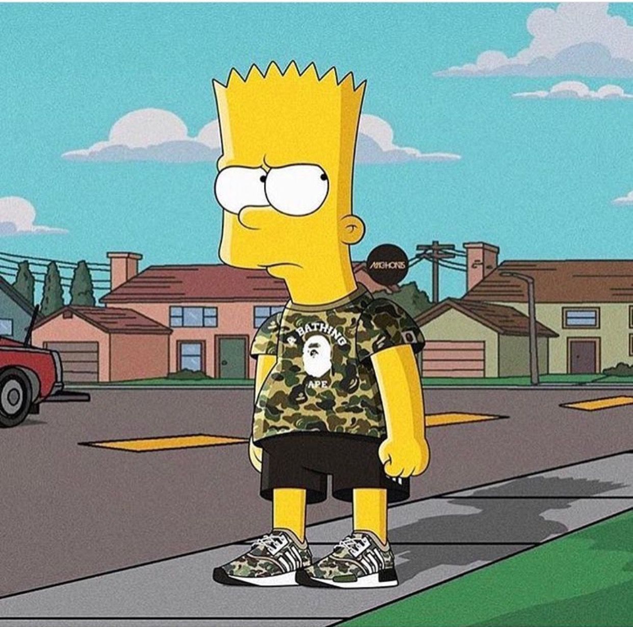 Bart Simpson Wearing Brands Wallpaper