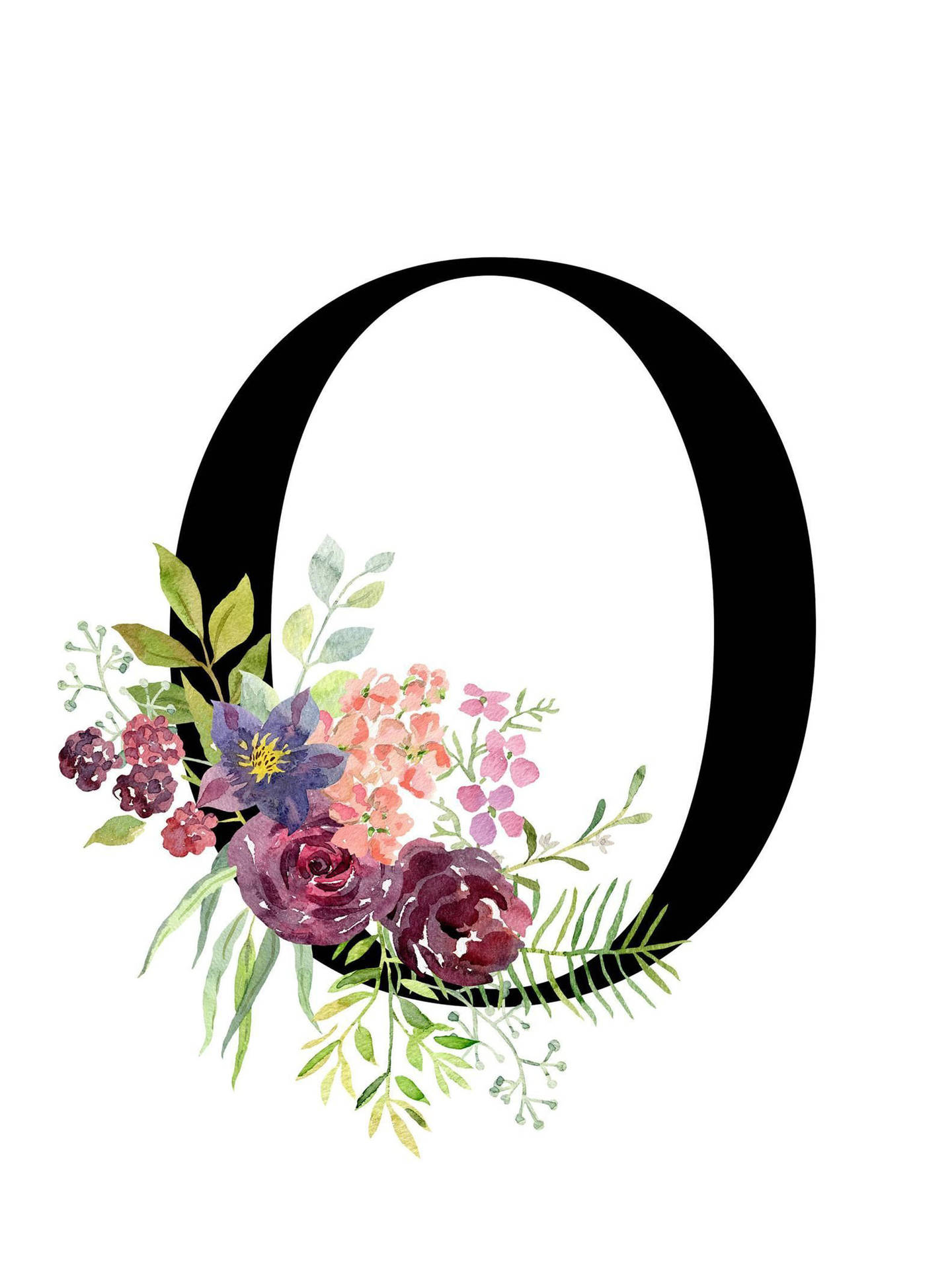 Download Letter O Floral Design Wallpaper