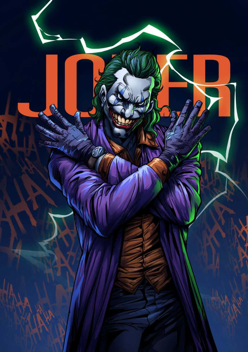 Download The Joker in all his chaotic glory Wallpaper