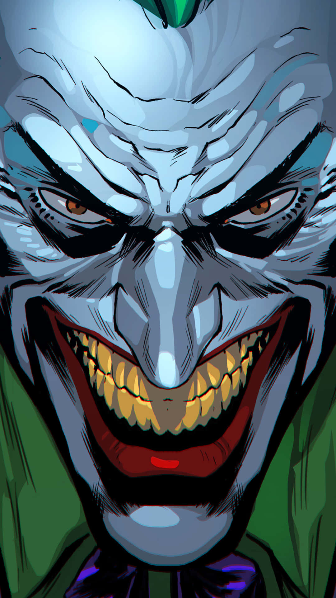 Download The Joker Close Up Face Comic Wallpaper