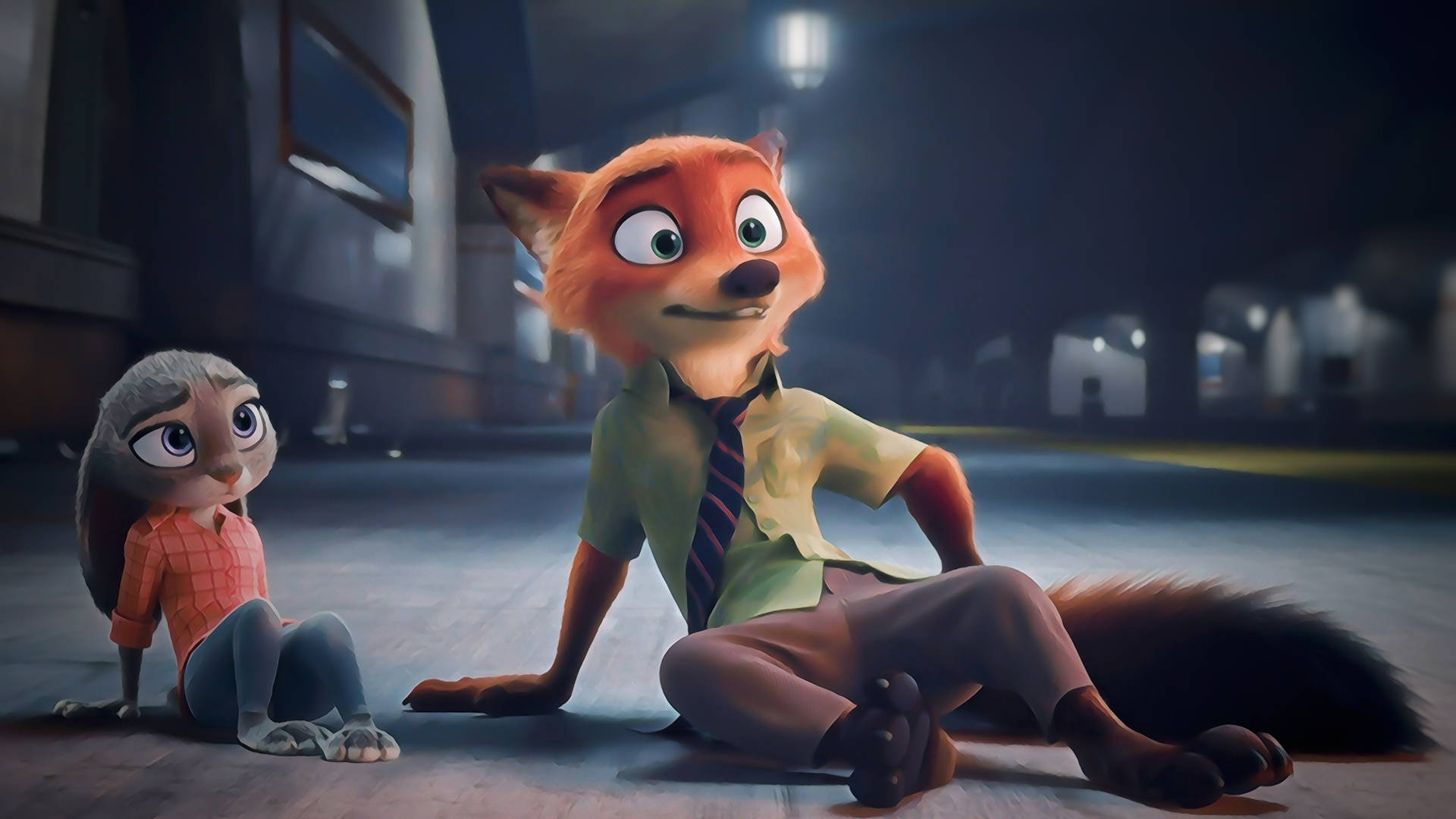 Download Unlikely Heroes of Zootopia Hopps and Nick Wilde Wallpaper