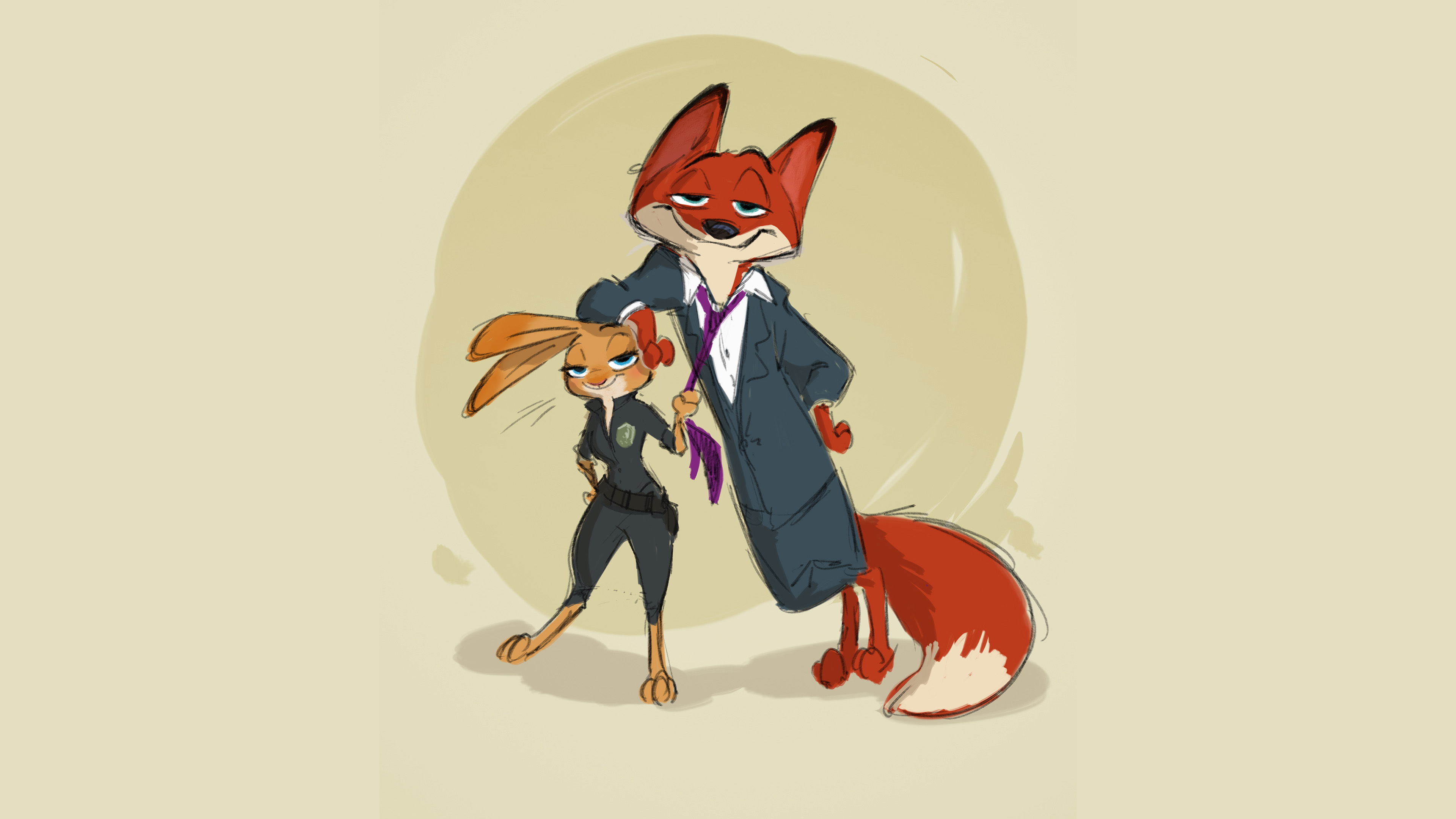 wallpaper for desktop, laptop. zootopia cute animal disney judy nick illustration art