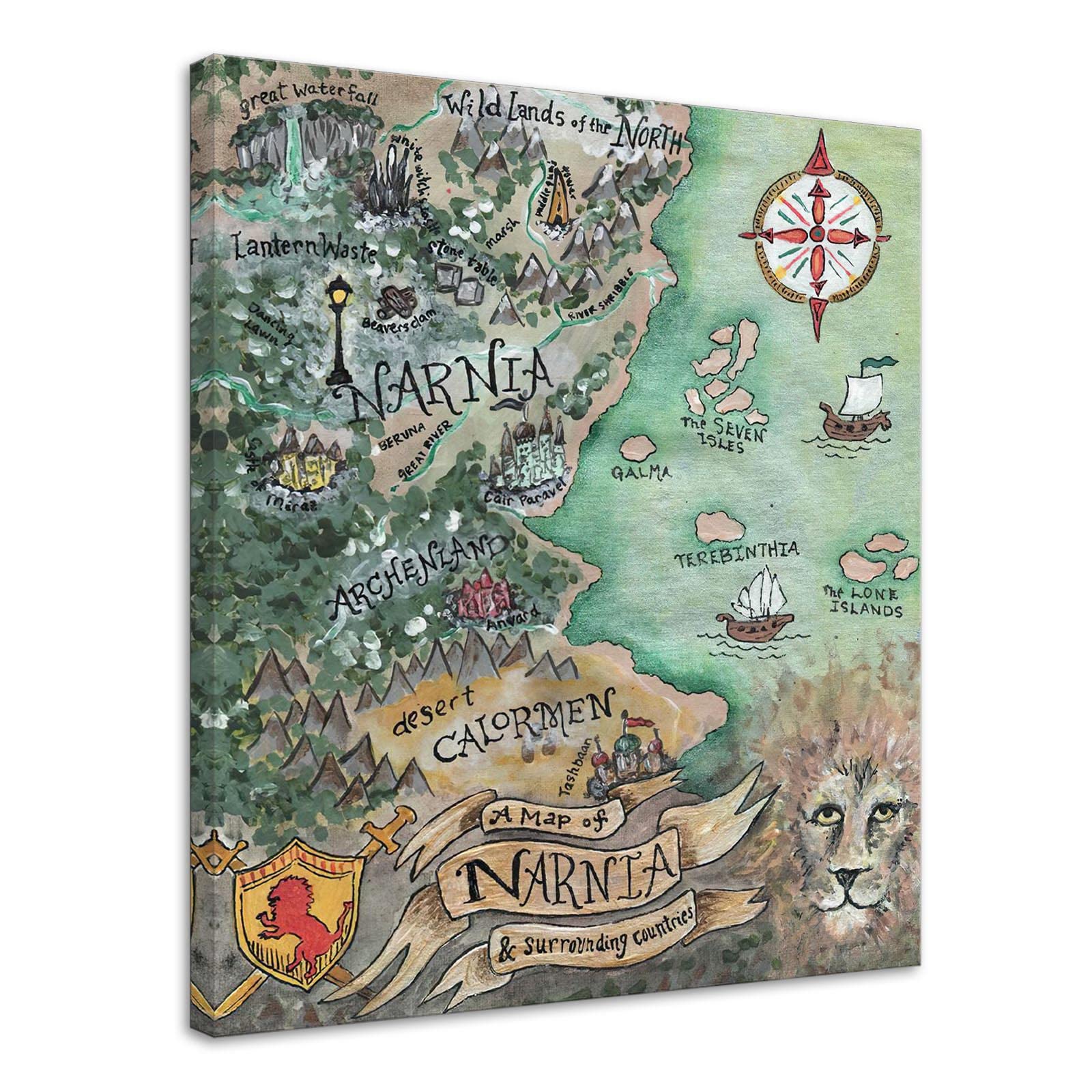 Aovvhing Map of Narnia Poster Canvas Prints Wall Art Décor 8x10 inch: Posters & Prints