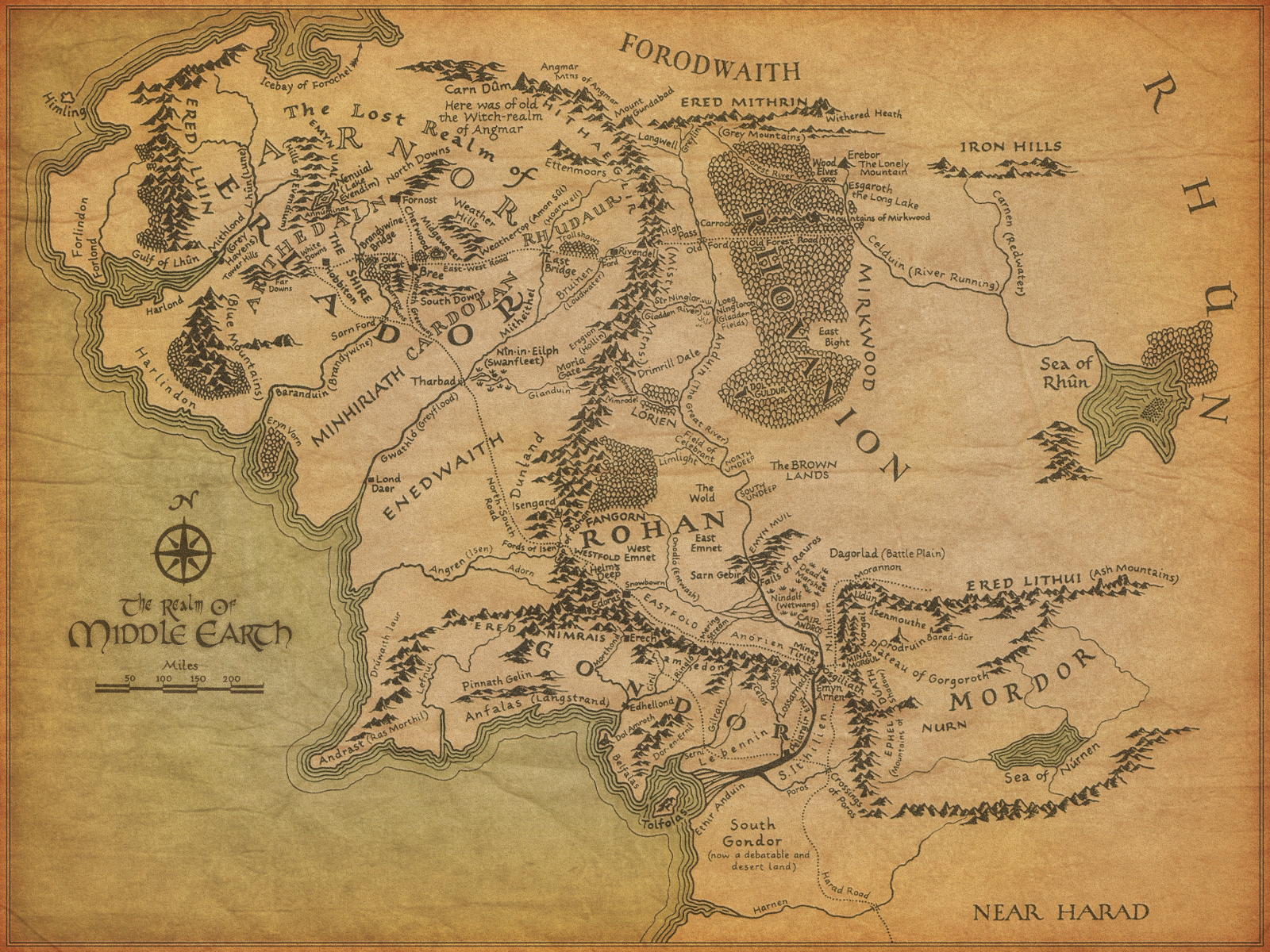 Old Middle Earth Map. A Pilgrim in Narnia