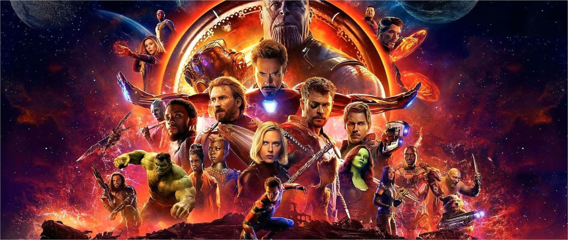 Download Avengers Infinity War Poster With Many Characters Wallpaper